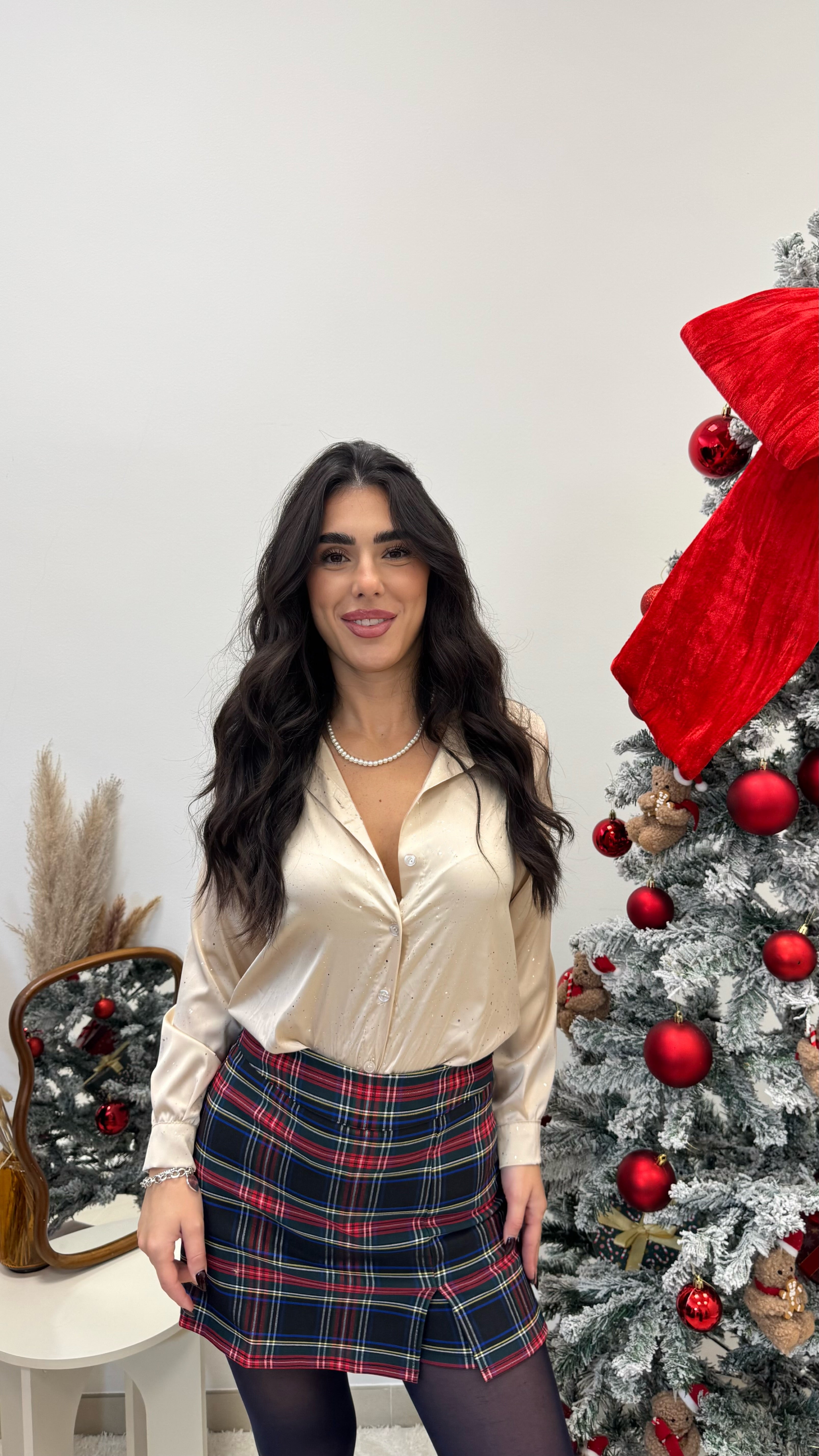 🥂Camicia Shine Effetto Raso Champagne