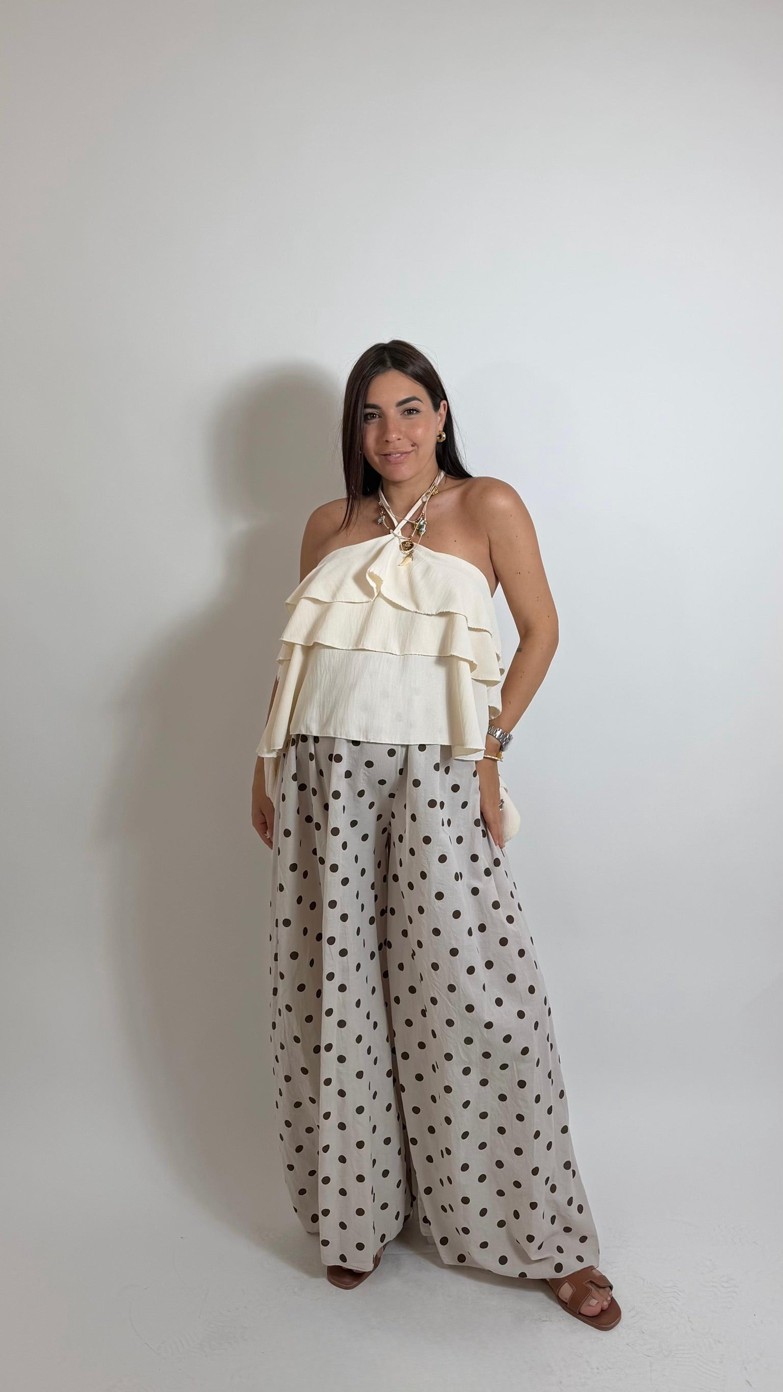 Pantalone Pois Ecru