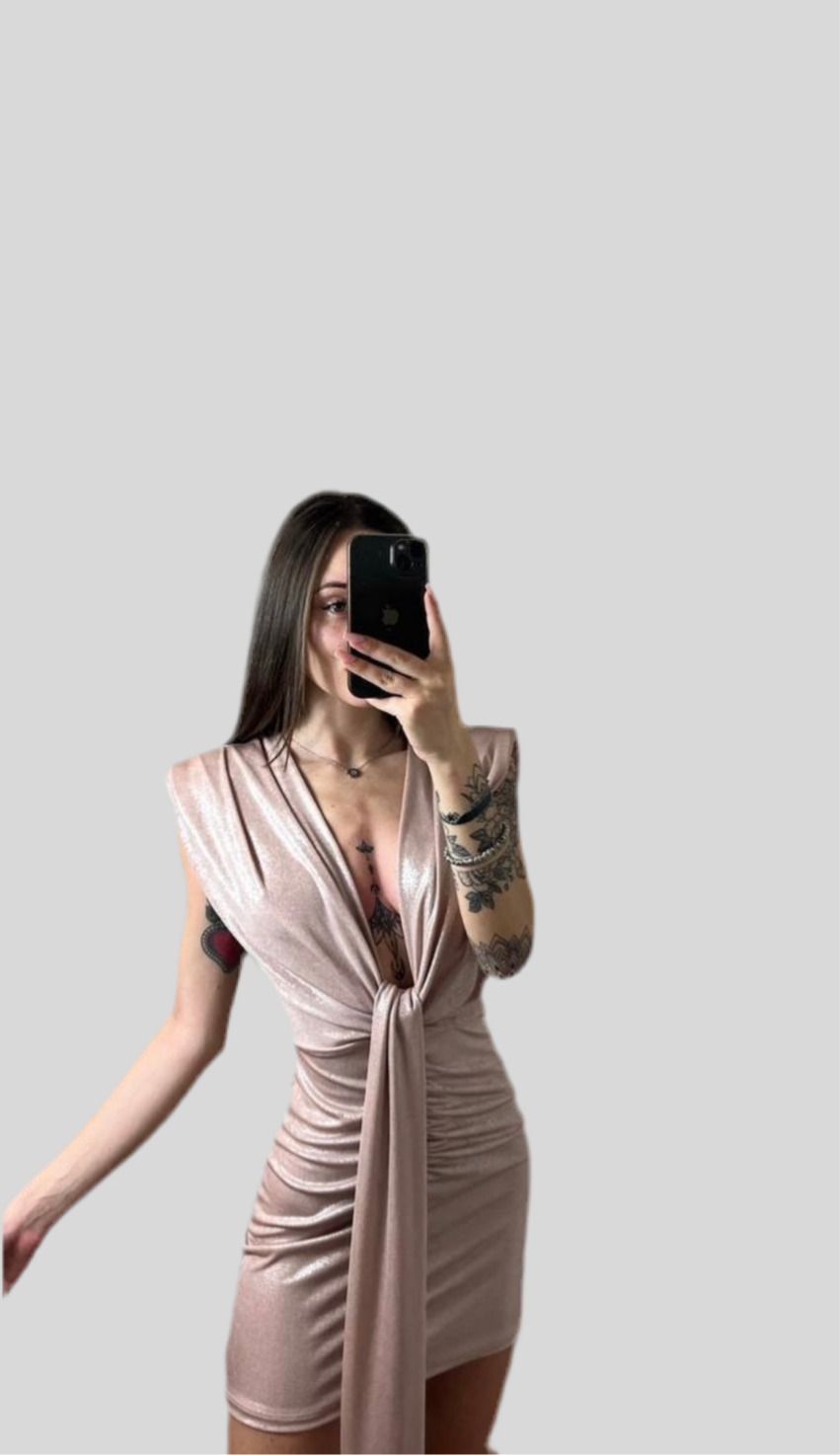 Minidress Nodo Rosa Gold