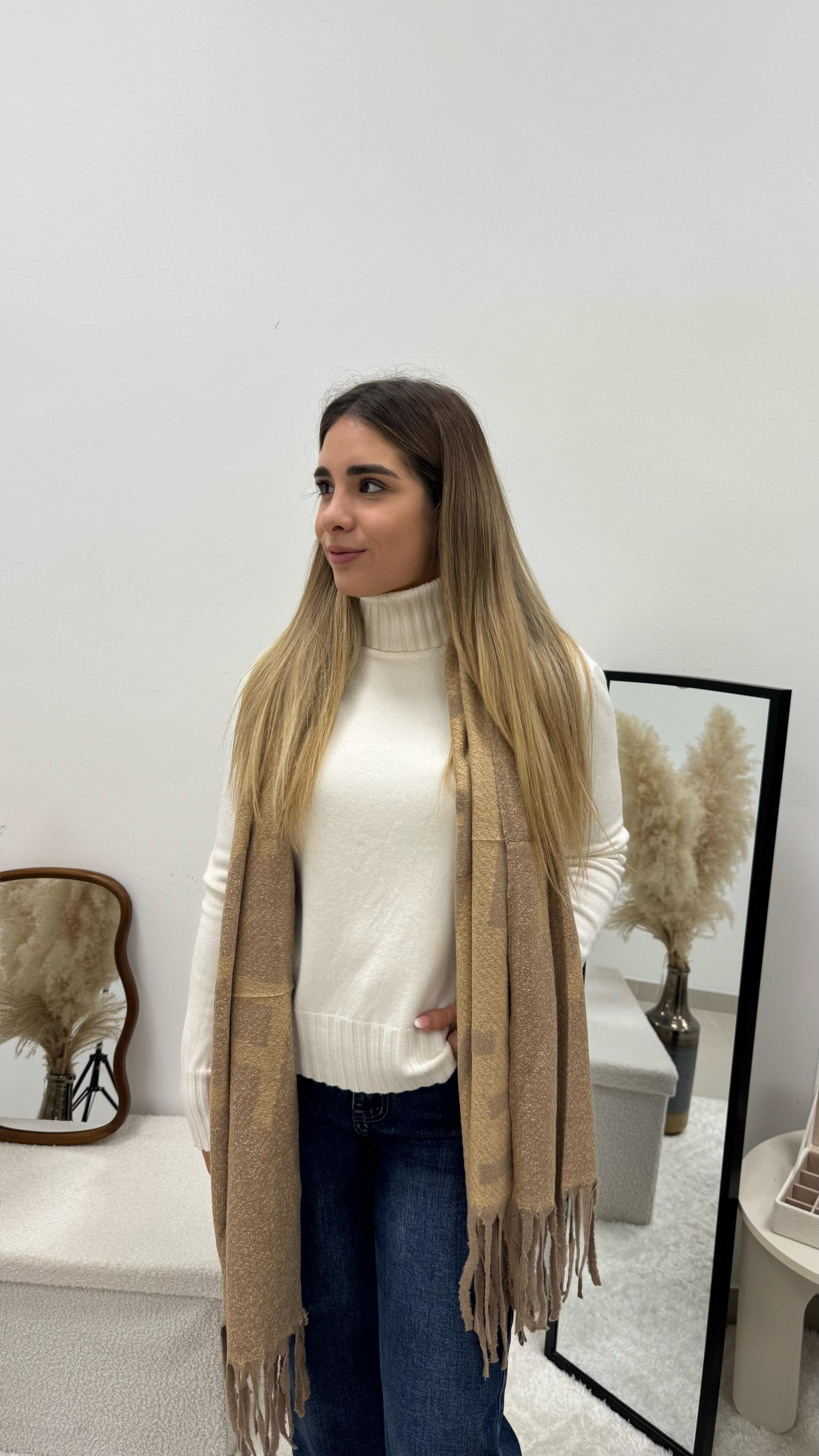 Sciarpa Stampa Toni Neutri