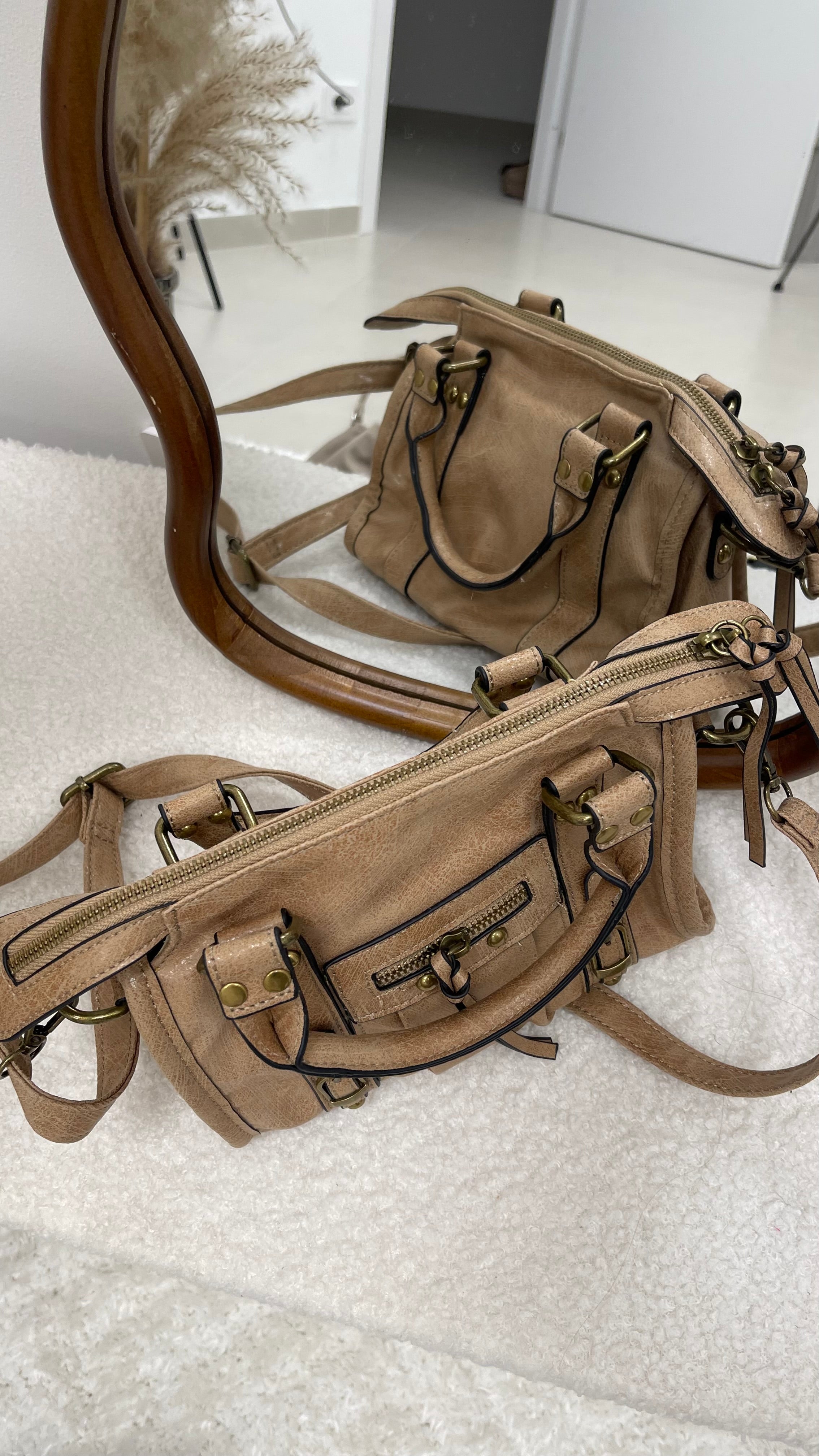 Mini CityBag Vernice Nocciola