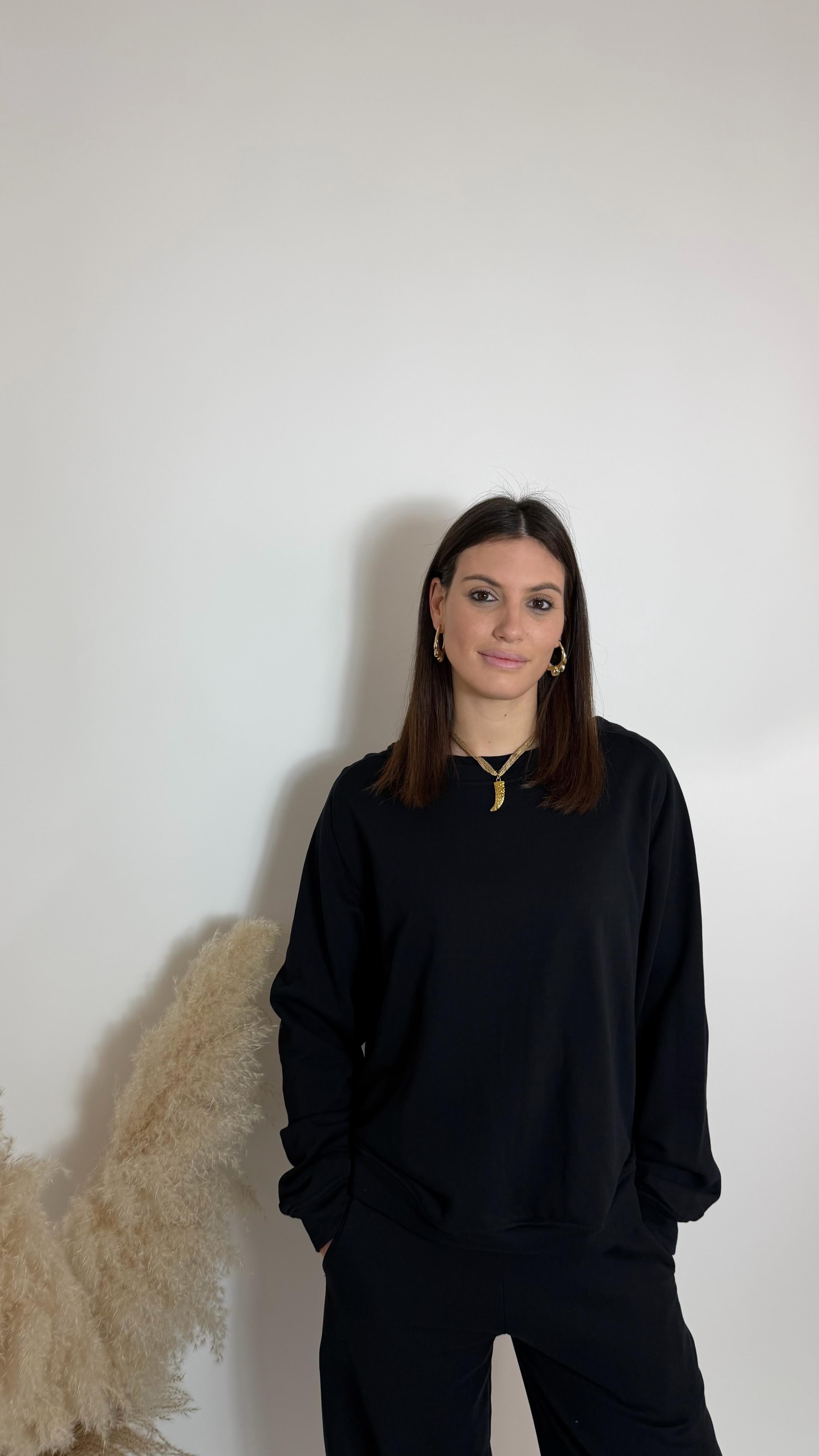 Felpa Cozy Spring Nera