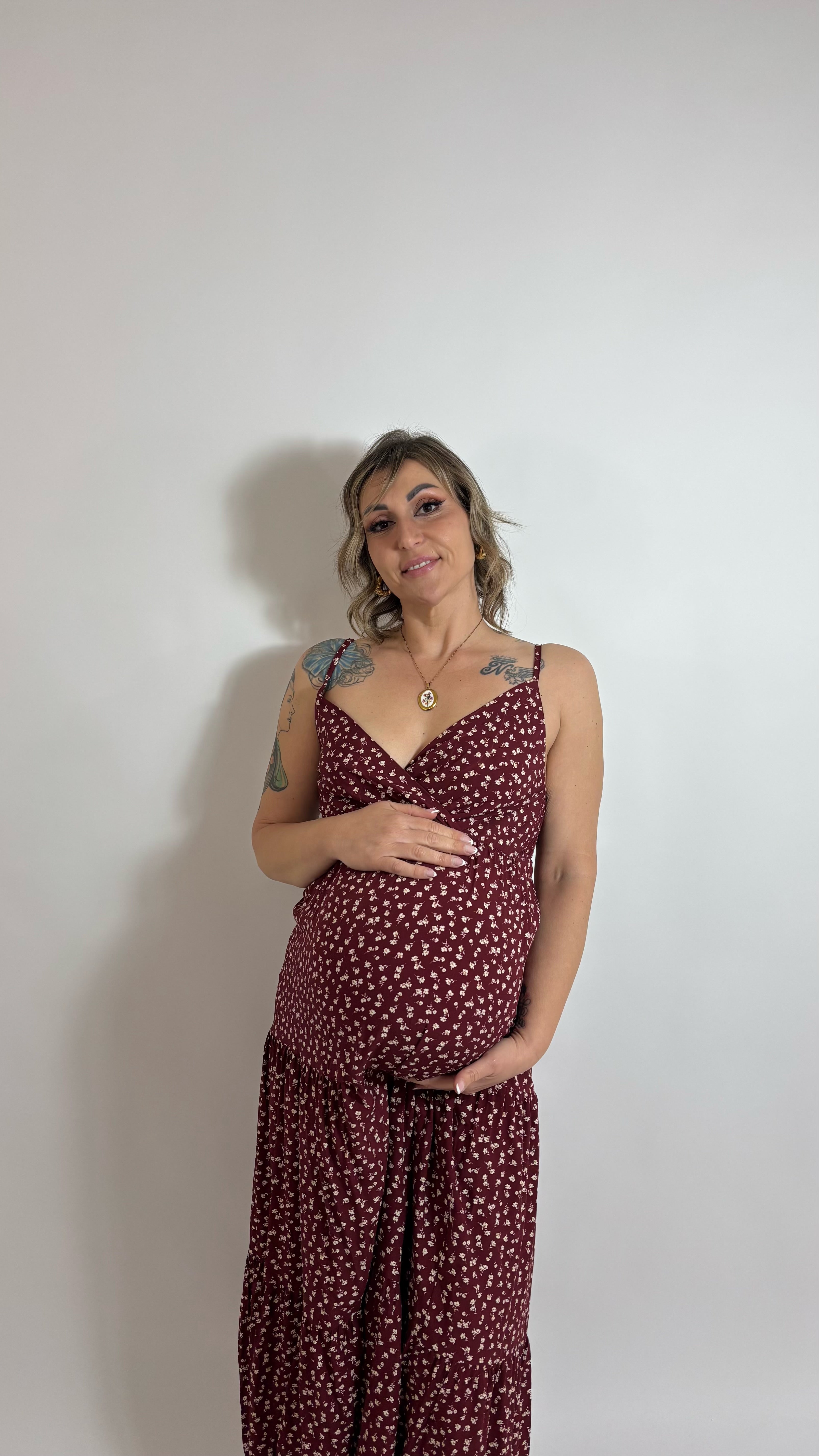 Abito Fairy Flower Bordeaux