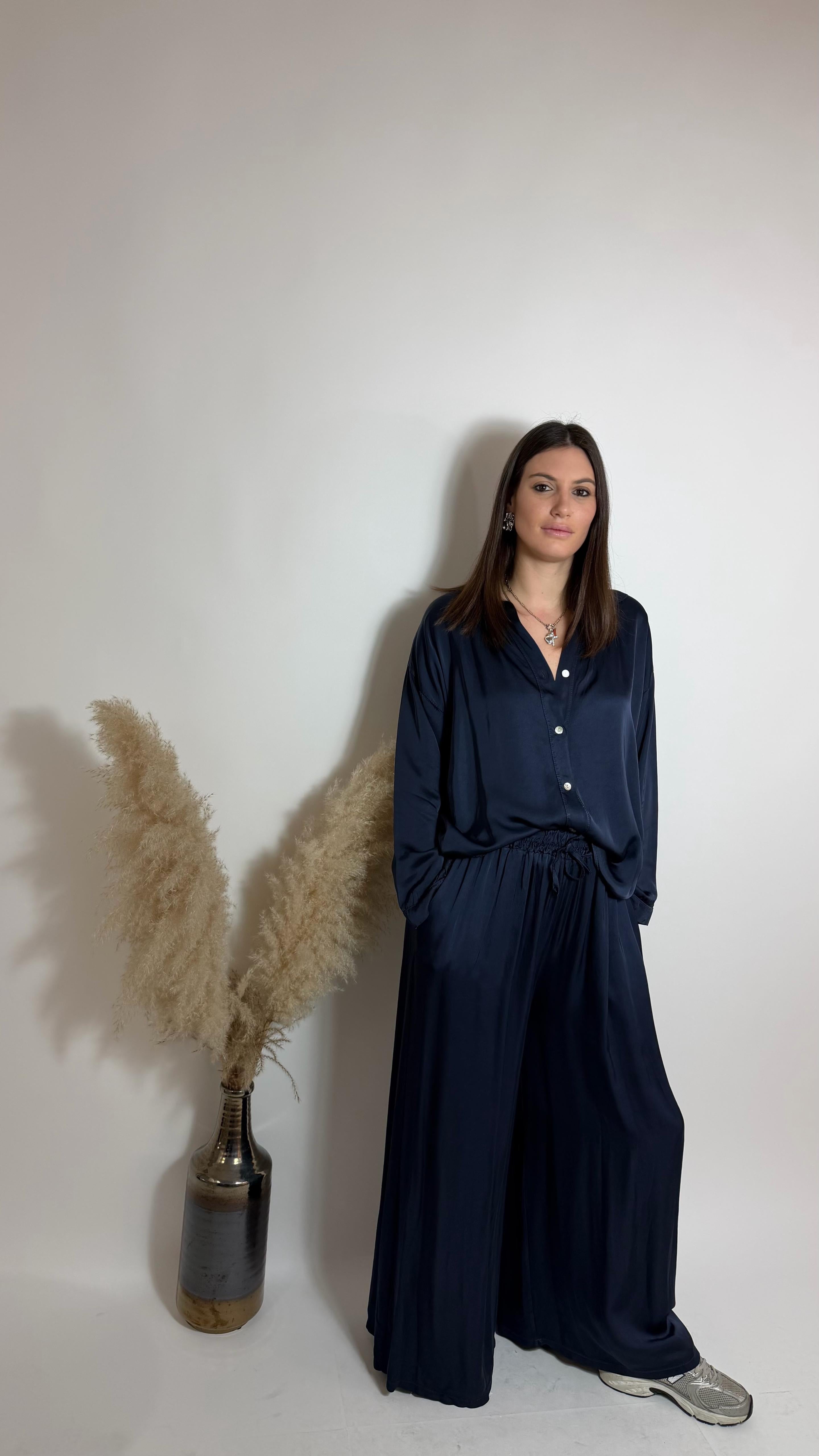 Mix & Match Set - Raso Di Viscosa - Blu Notte