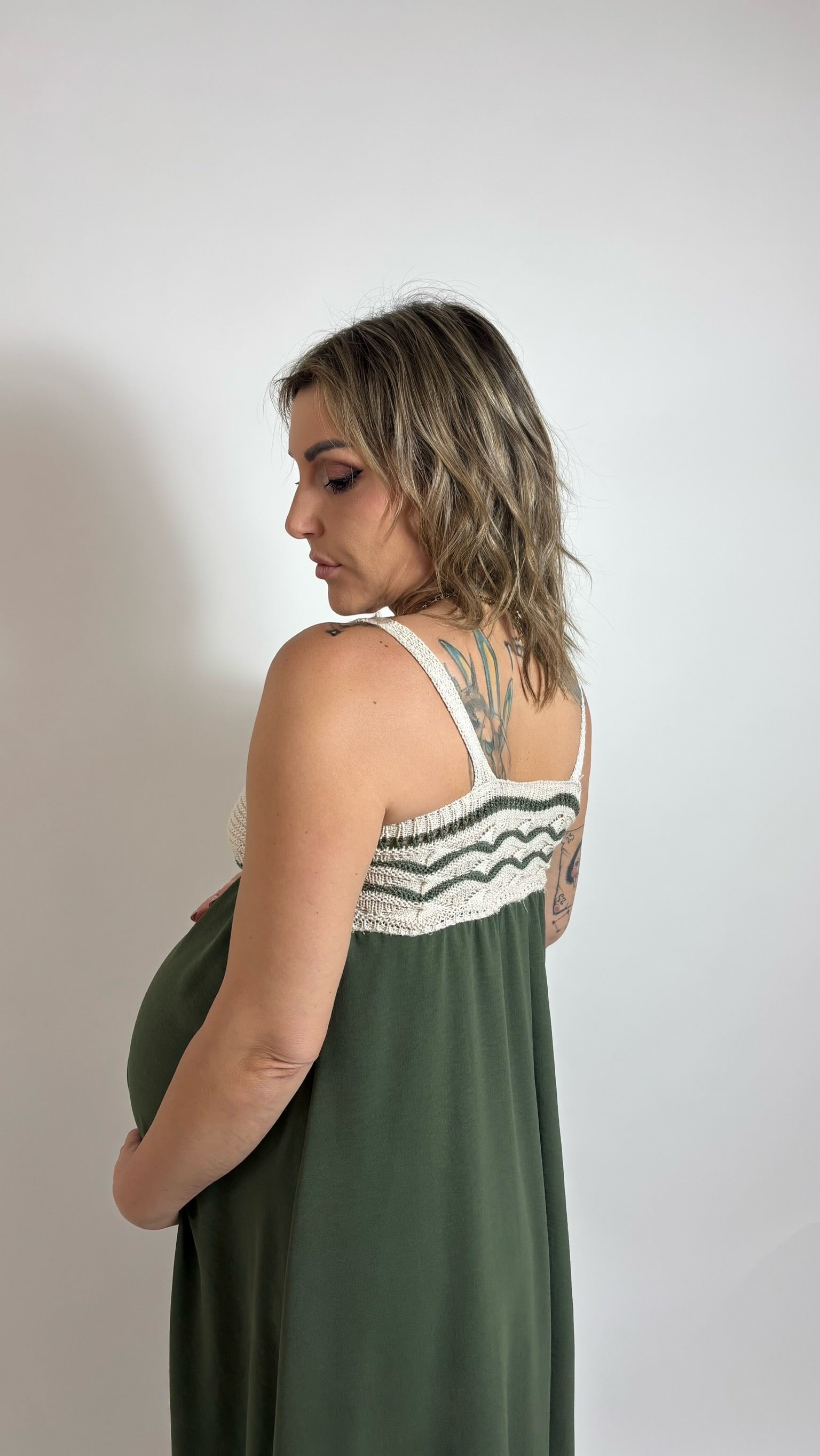 Maxi Dress Crochet Chic Verde Utility