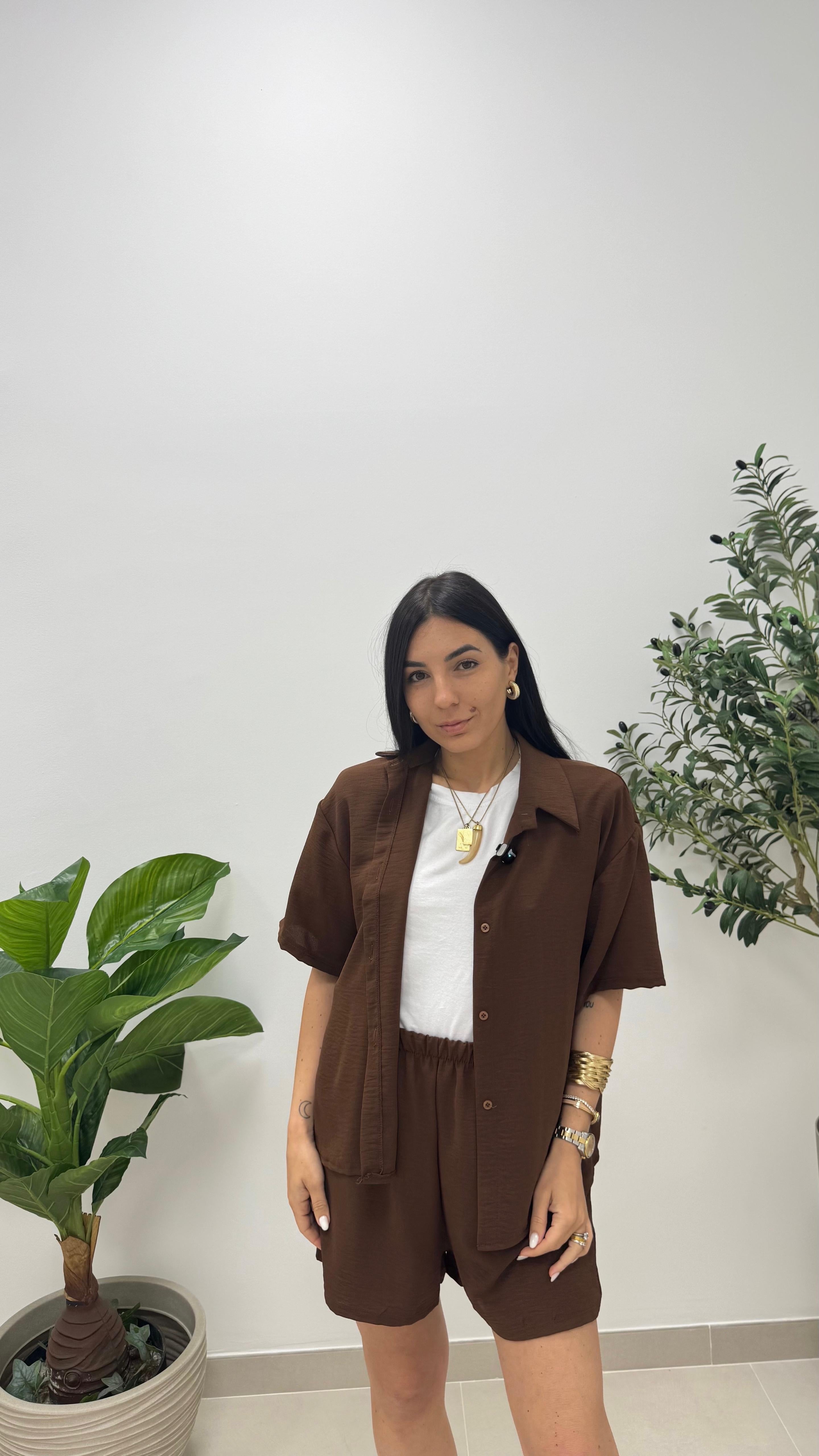Set Utility Shorts e Camicia Choco