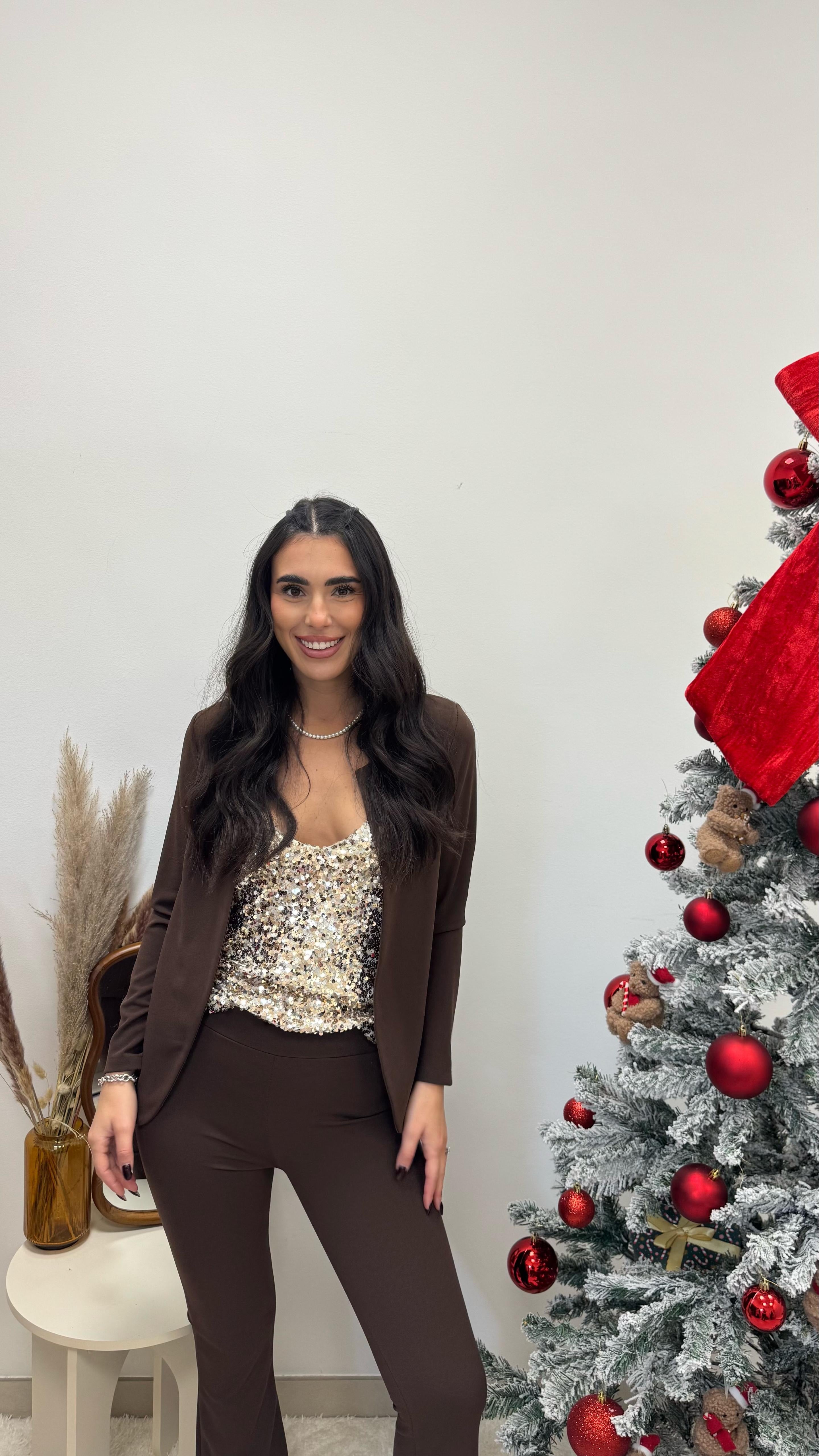 Tailleur in crepe Choco