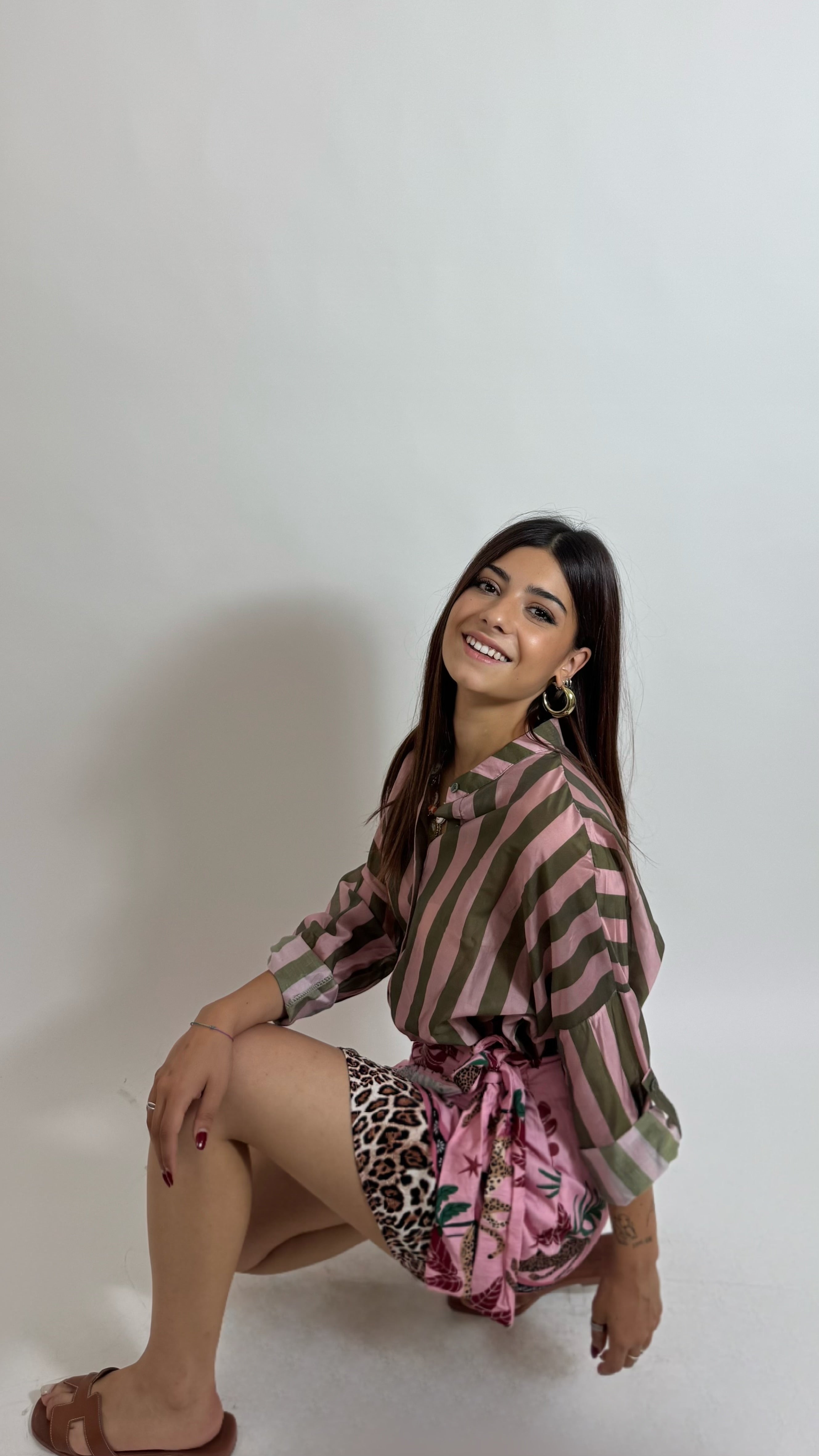 Mini Gonna Pareo Leopard Pink