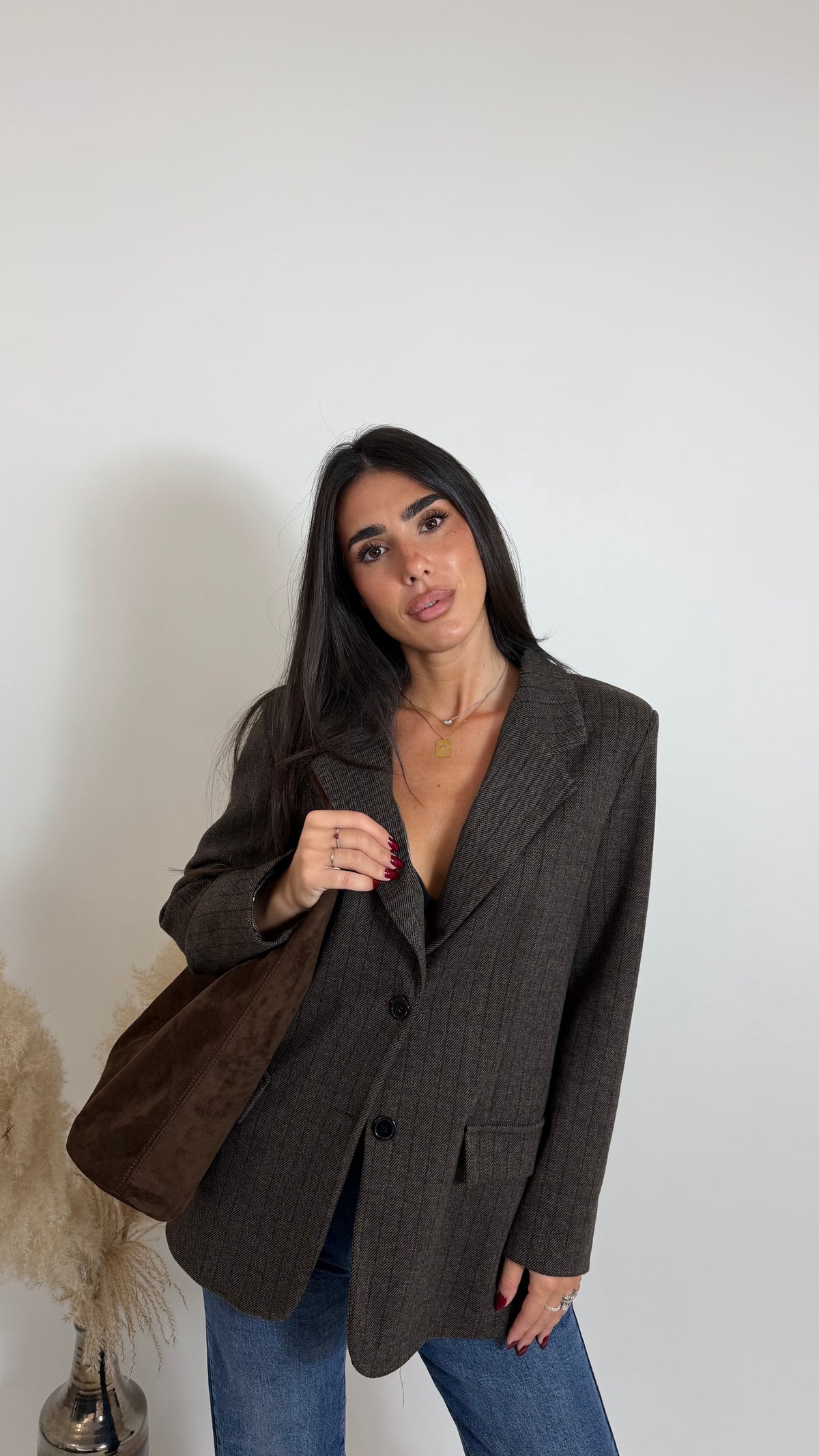 Blazer Gessato Moka