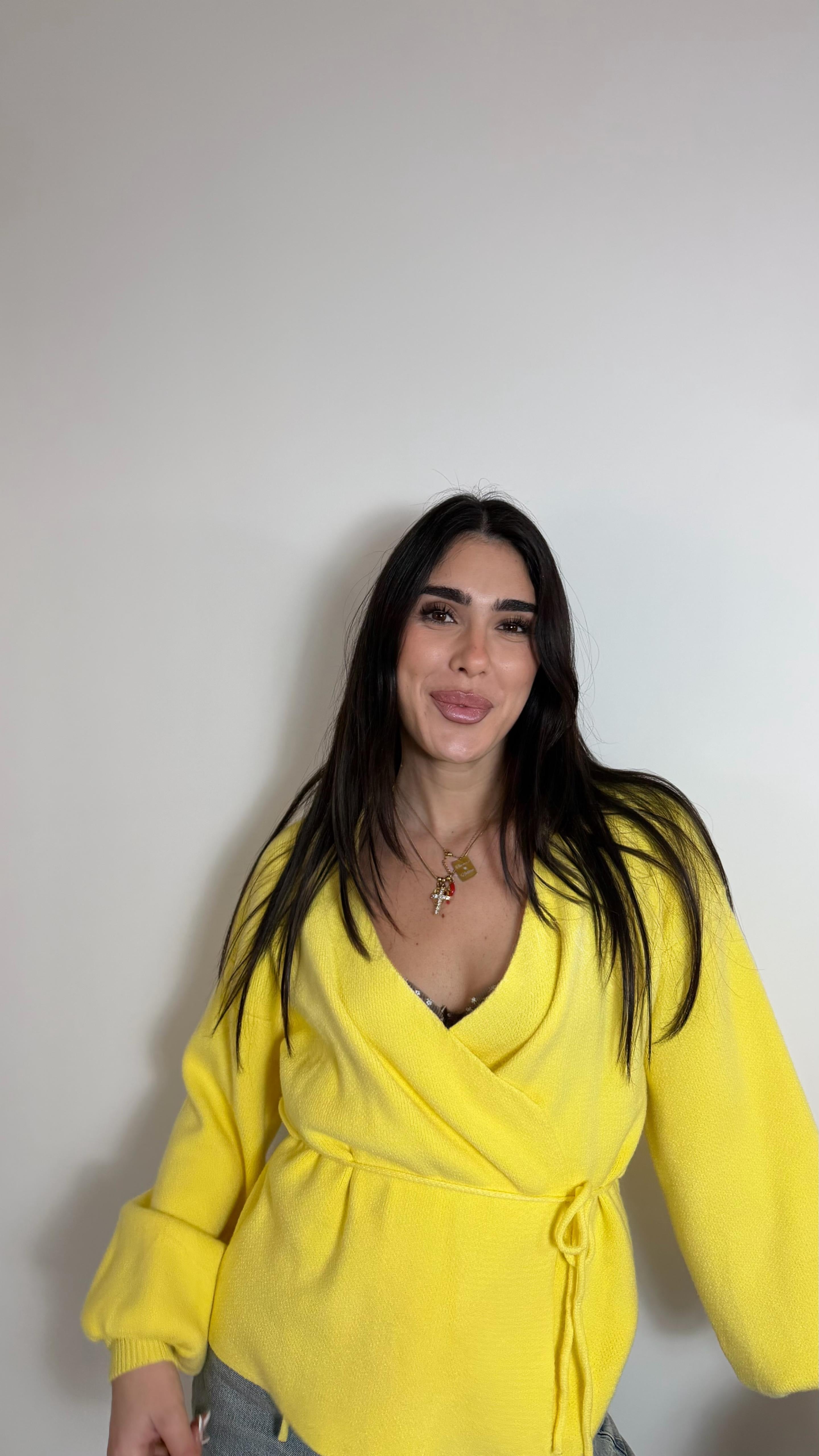Cardigan Incrociatina Yellow