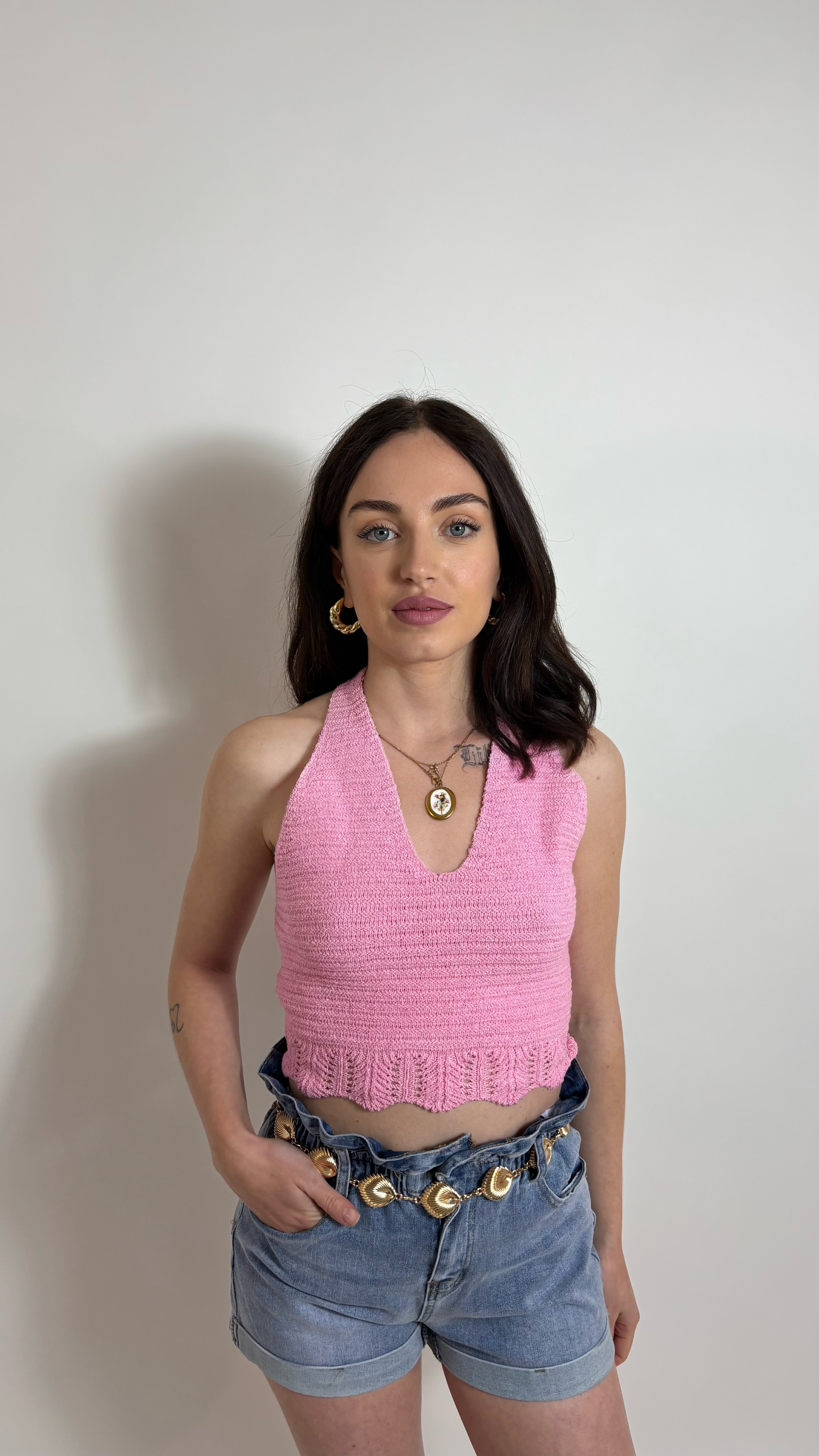 Top Crochet Positano Pink