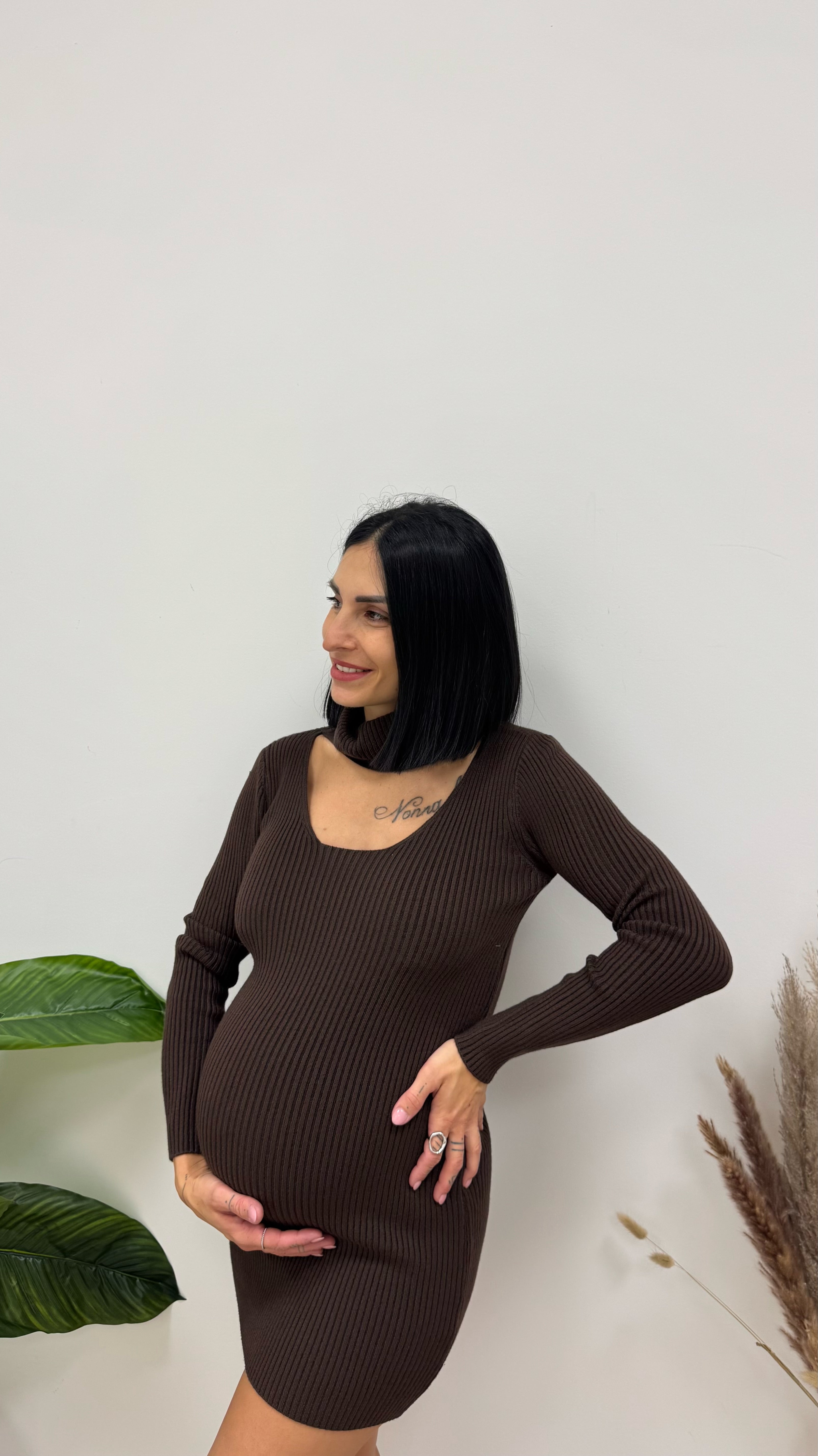 Abito Chocker Touch Choco