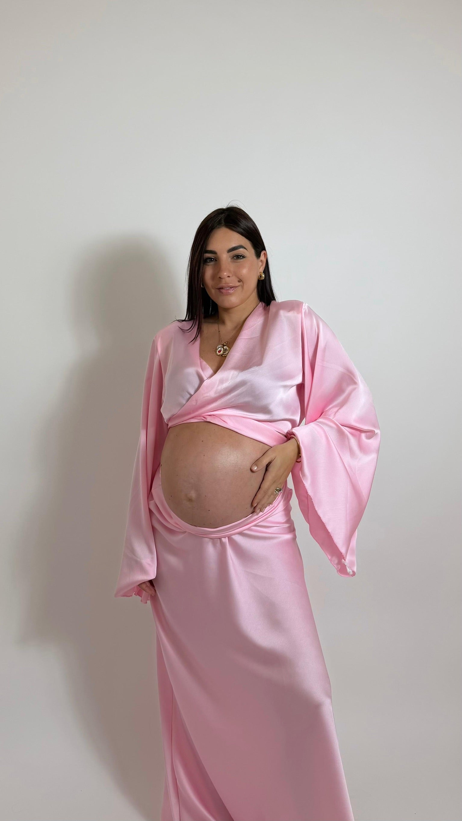Set Silk Top & Skirt Rosa