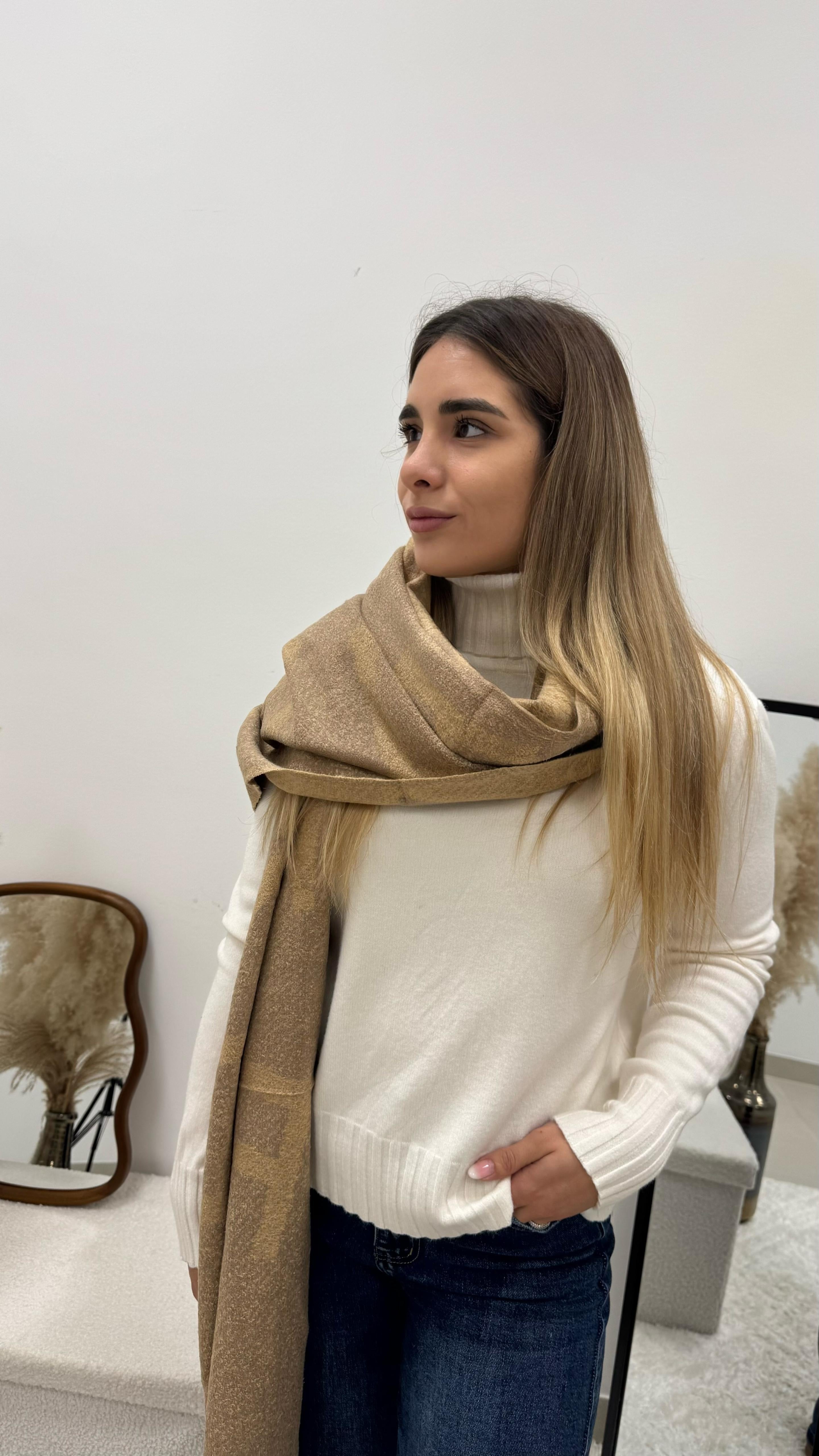 Sciarpa Stampa Toni Neutri