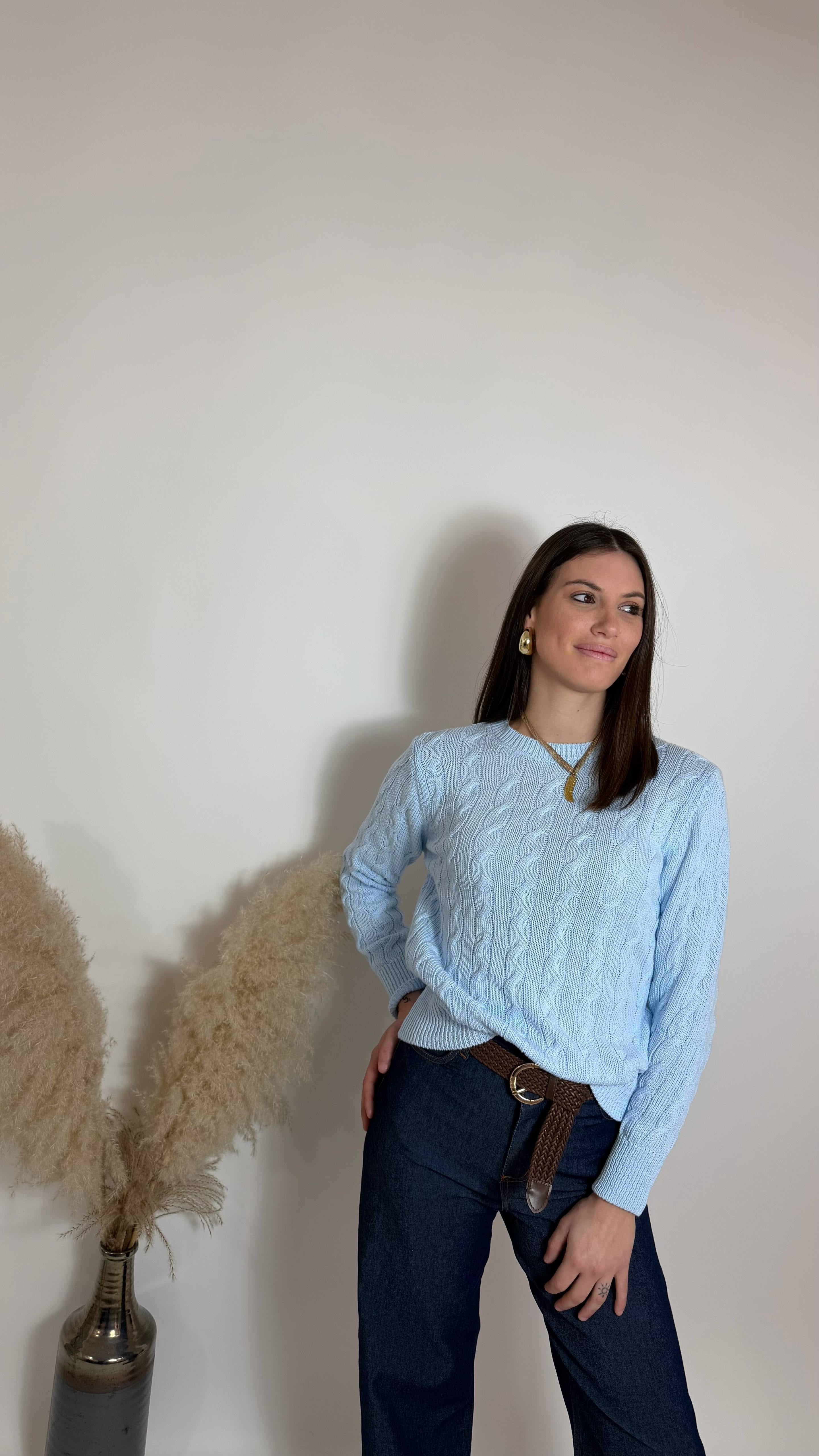 Pantalone Risvolto Chambray