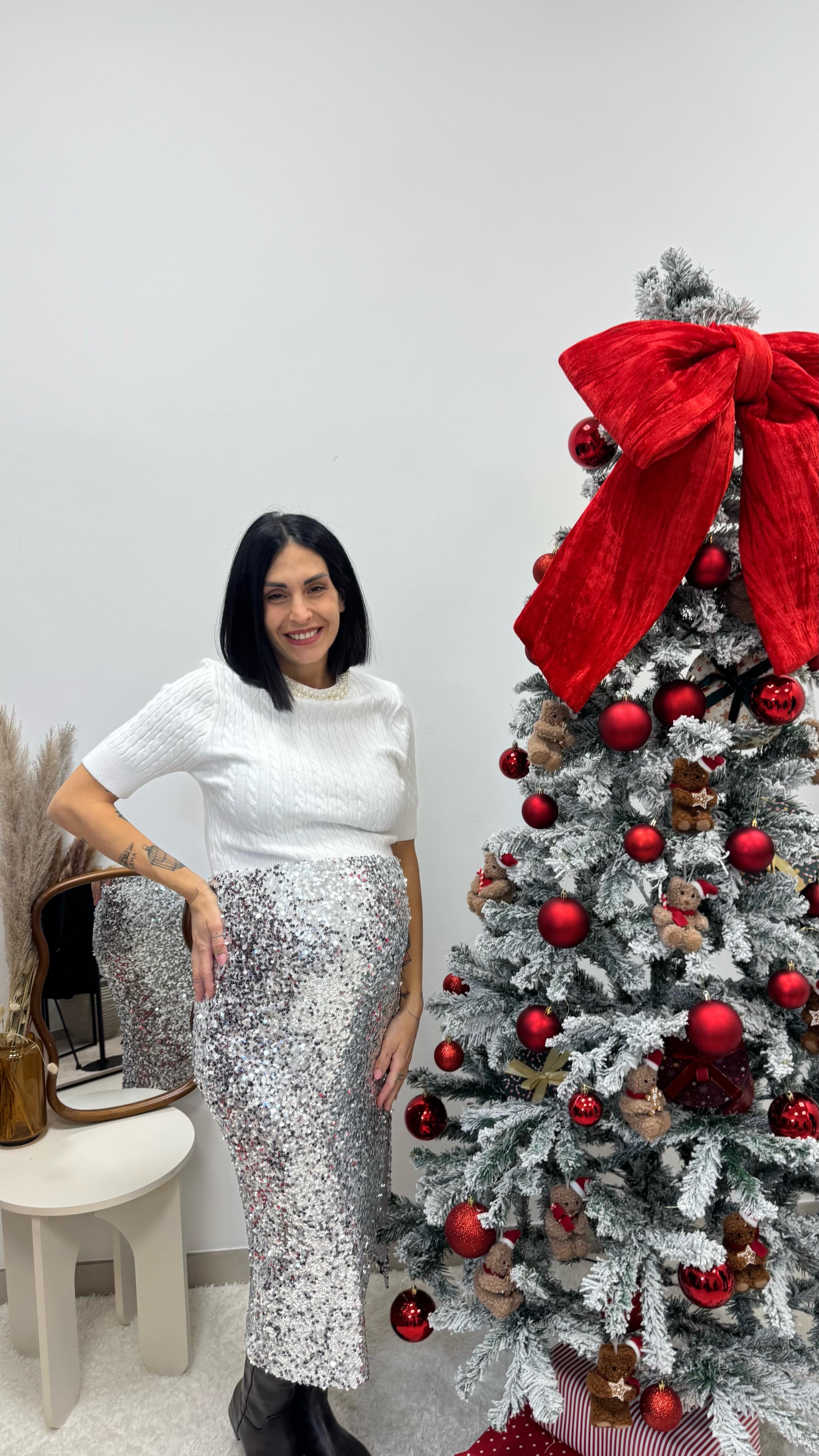 🥂Longuette Paillettes Silver