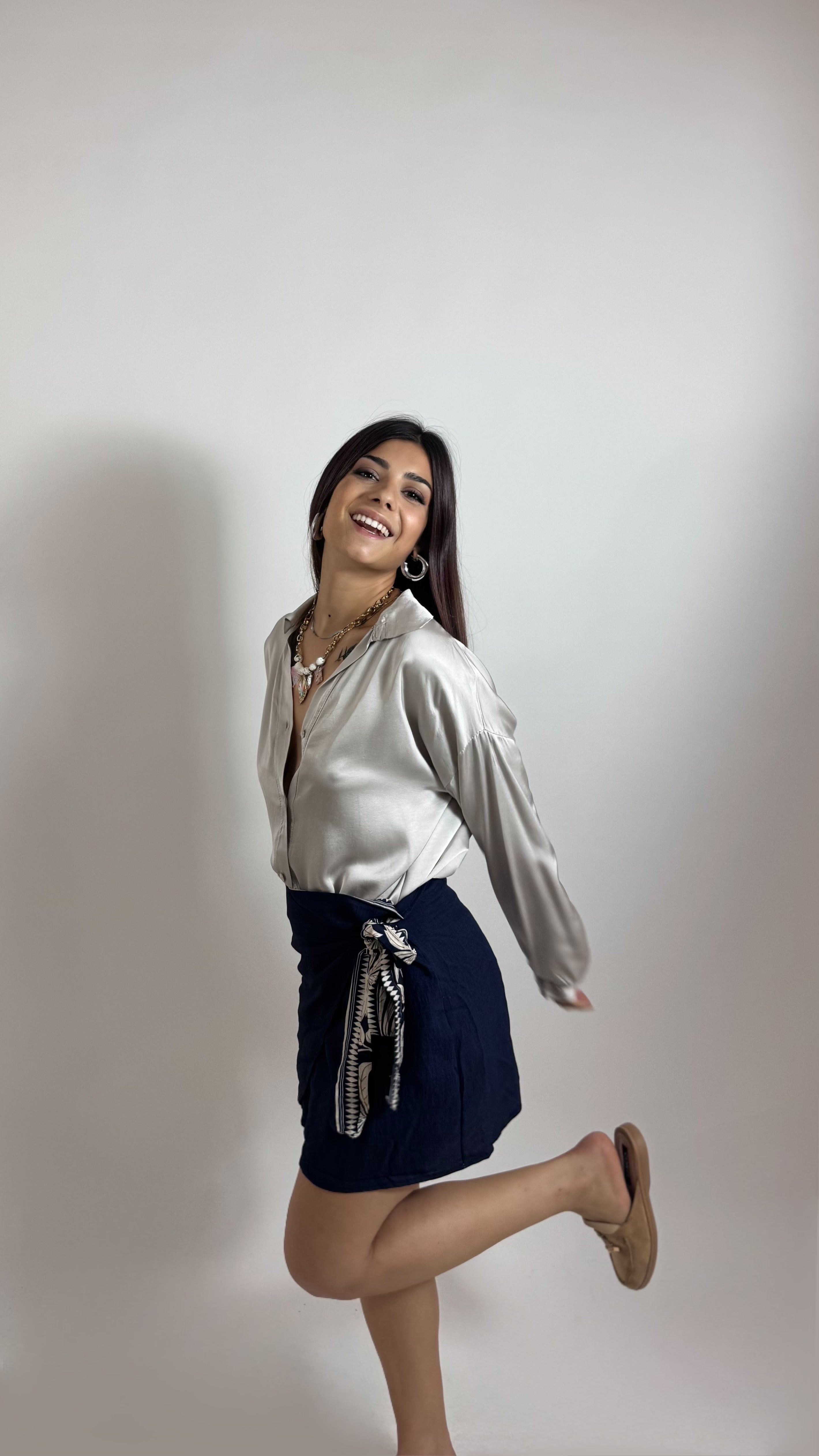 Mini Gonna Pareo Boho Blu