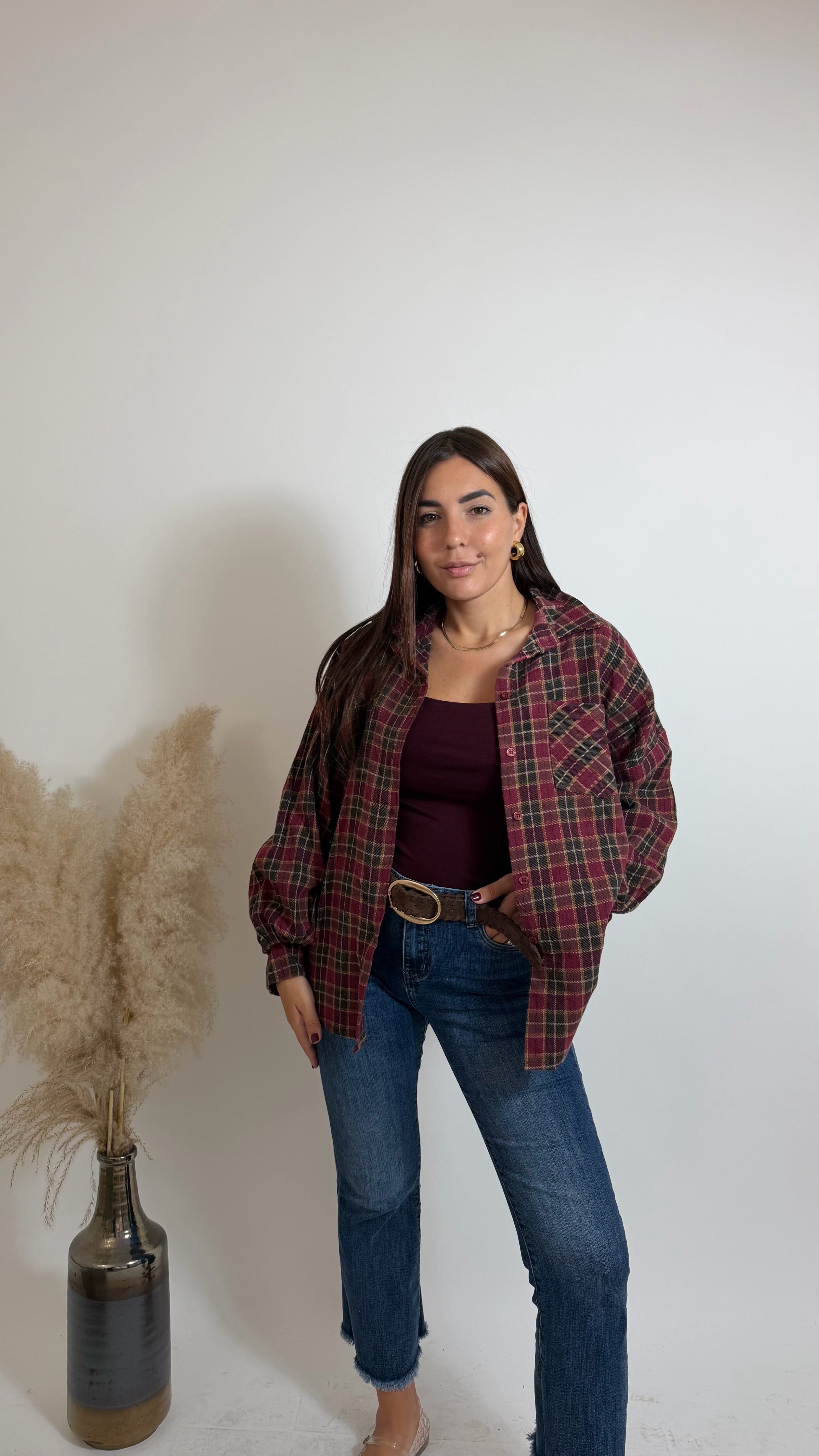 Camicia Check Rosso India