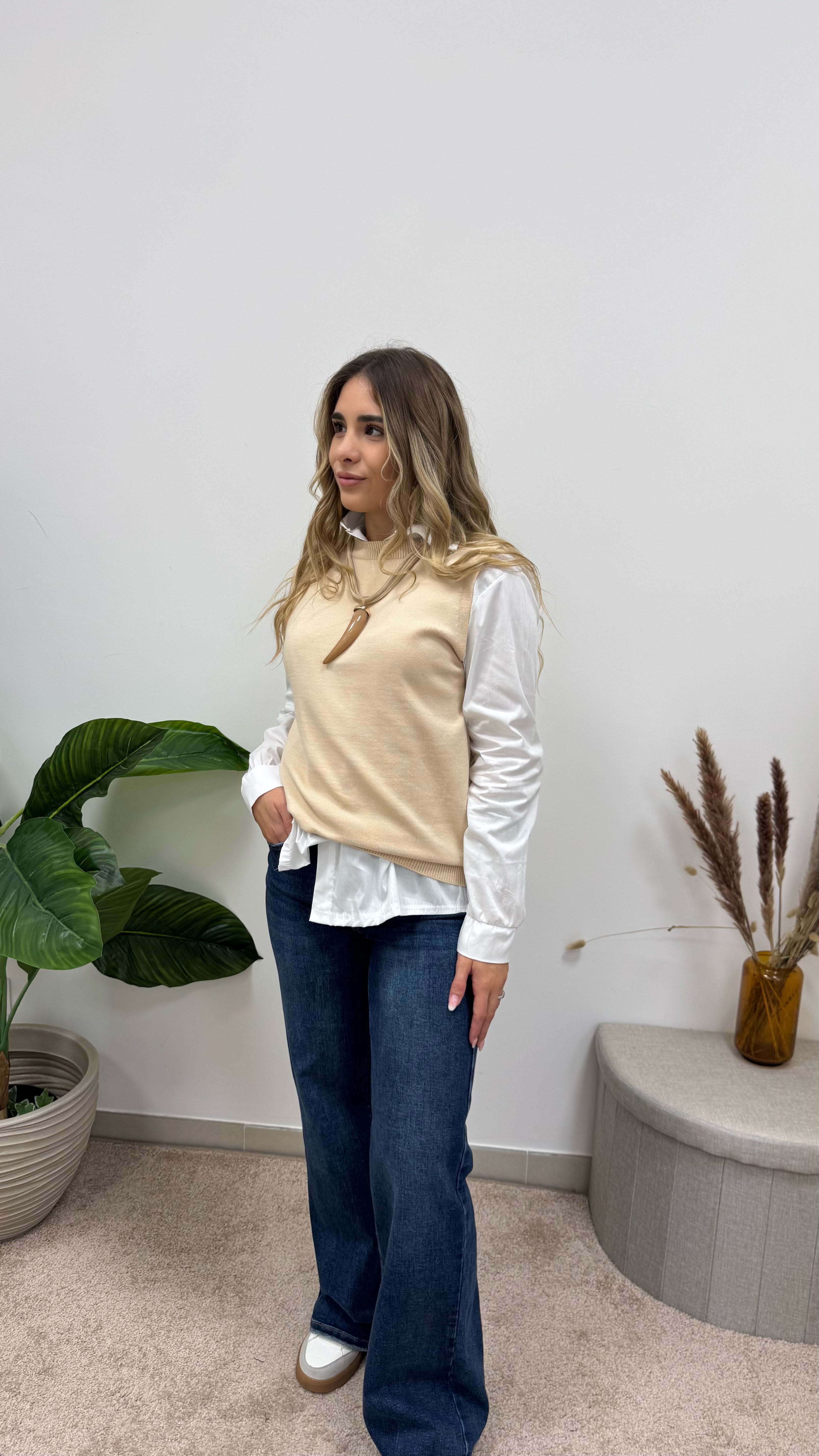 Pull Gilet Soft Layer Burro