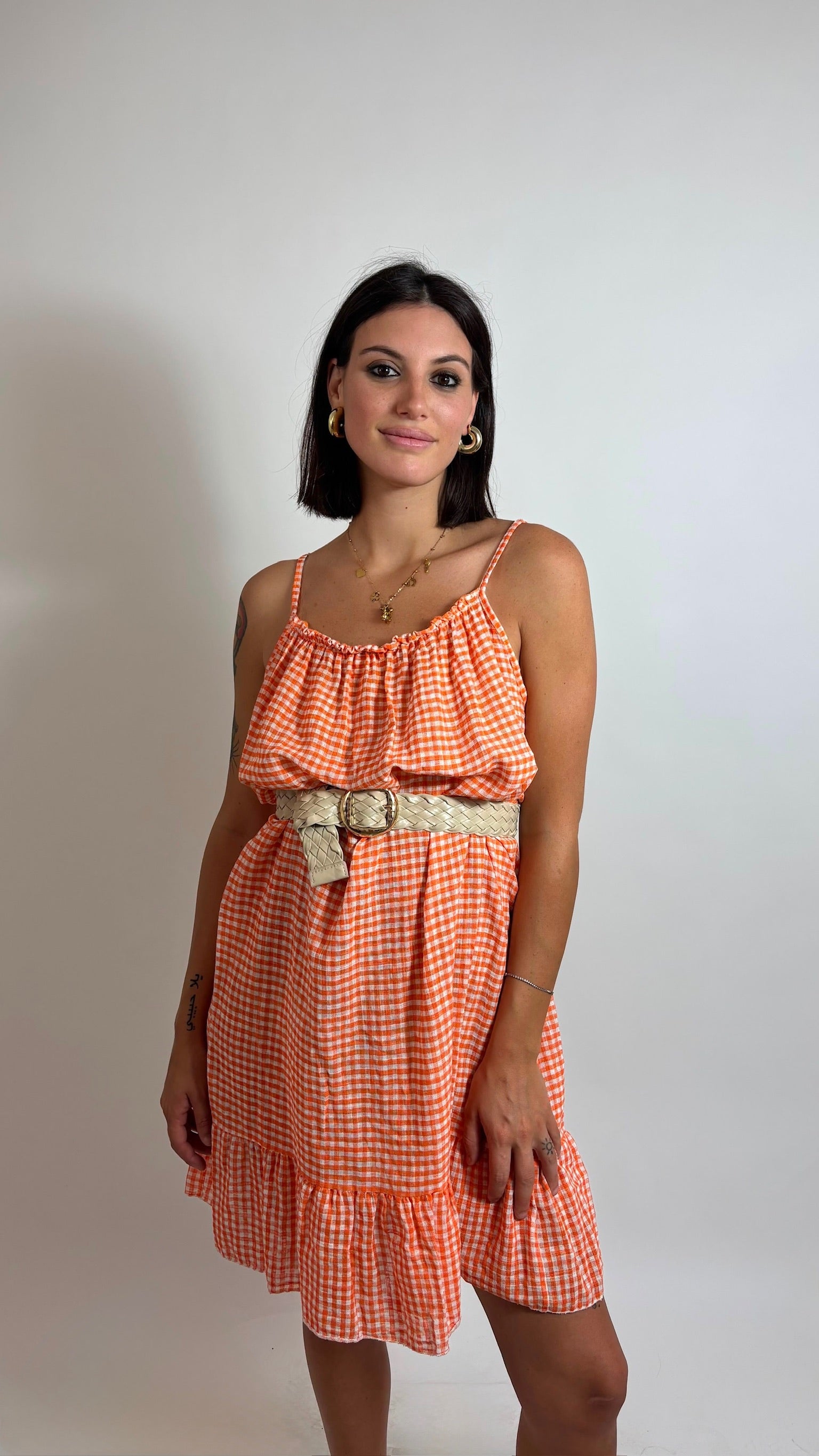 Happy Dress Vichy Arancio