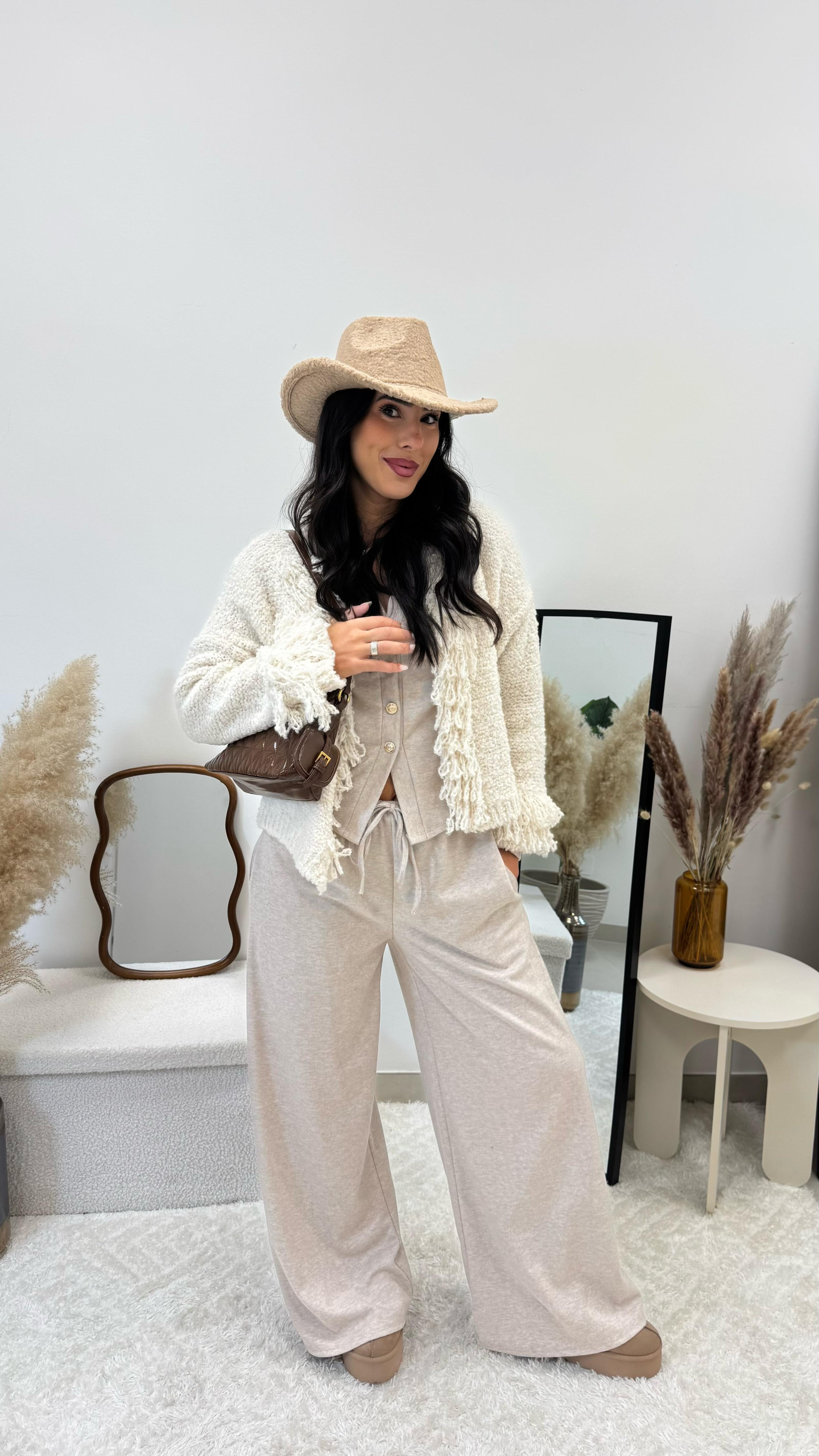 Cardigan Boho Frange Burro