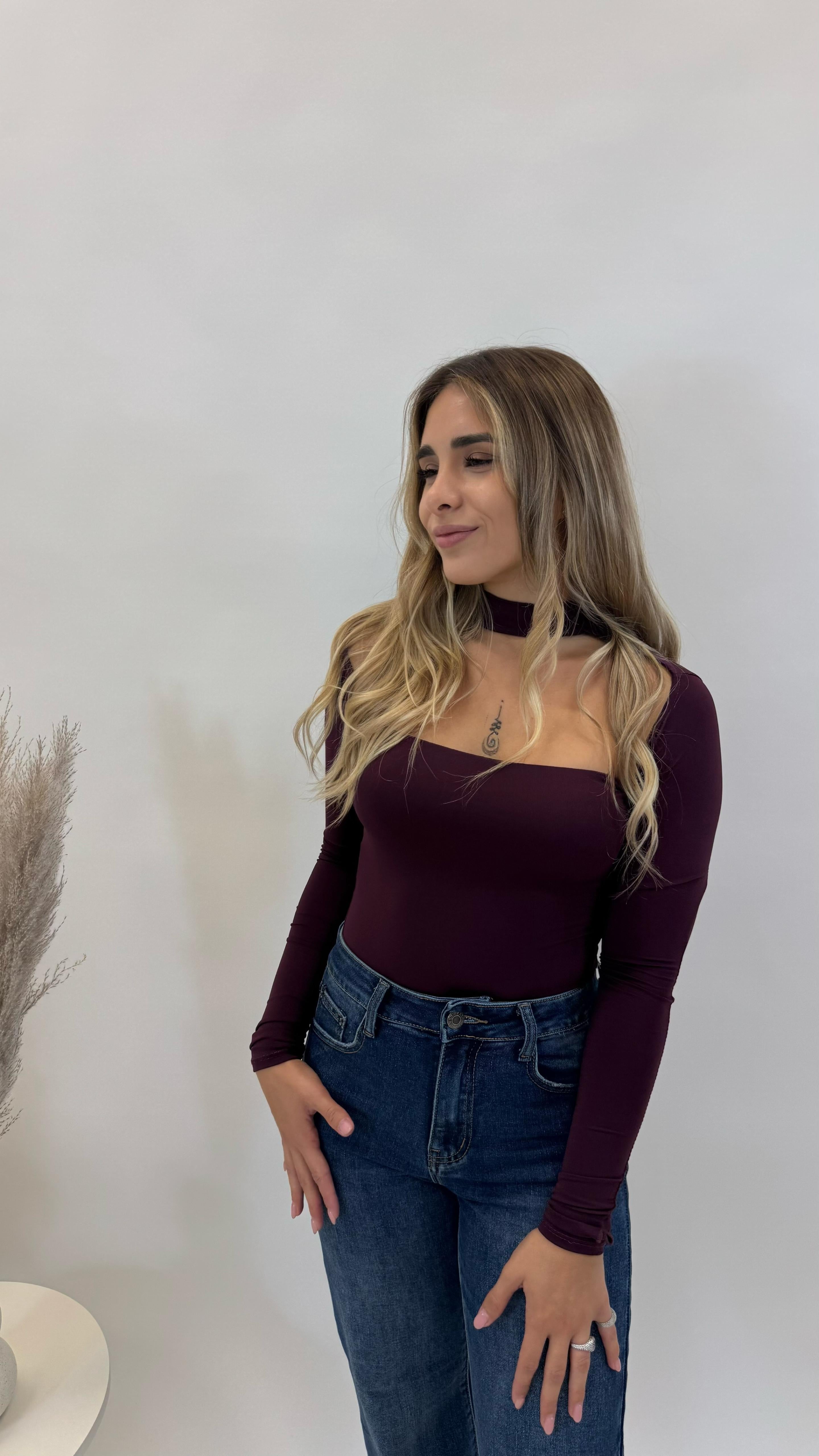Body Scollo Chocker Burgundy