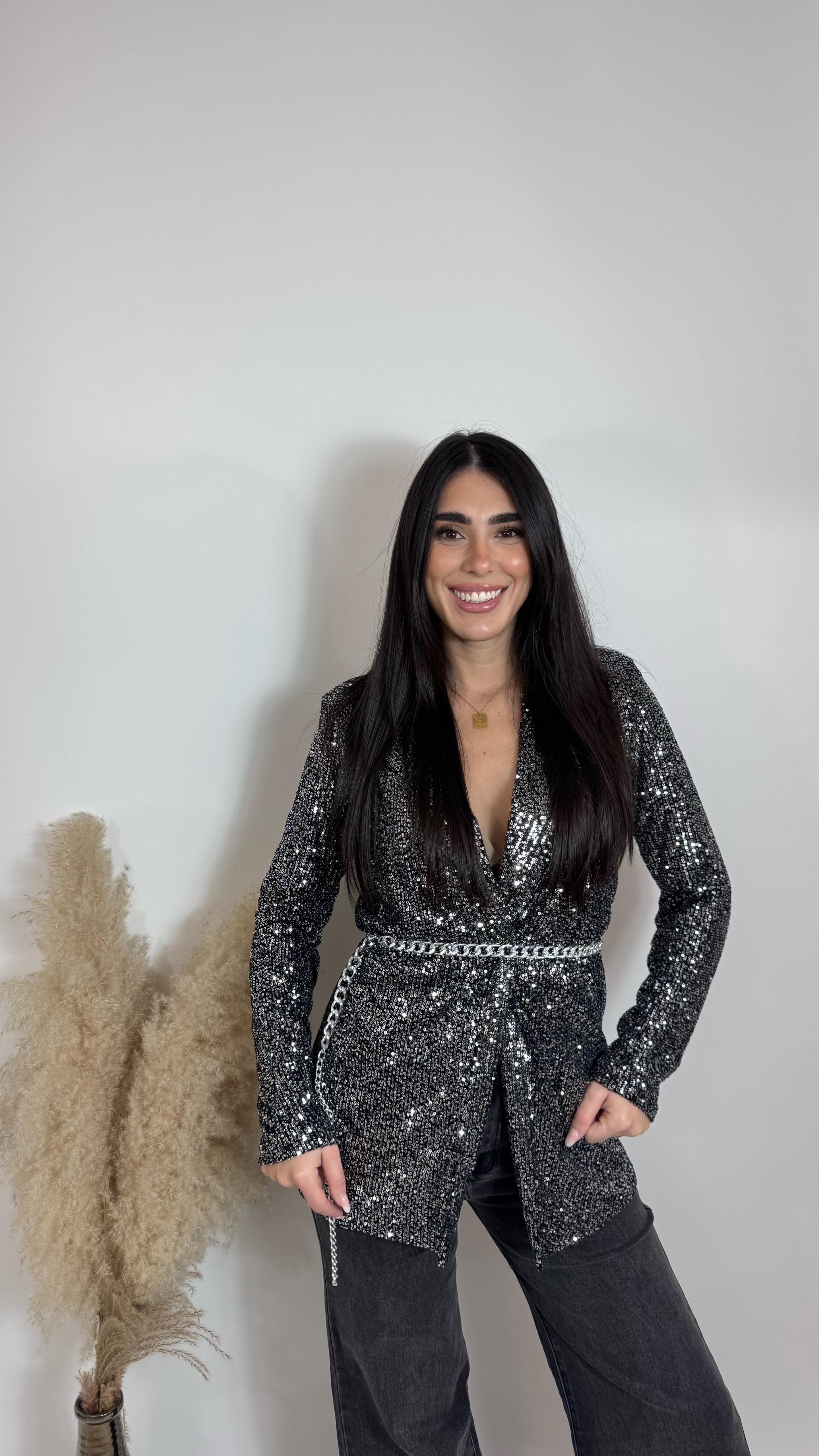 ✨Blazer Sparkling Black Silver