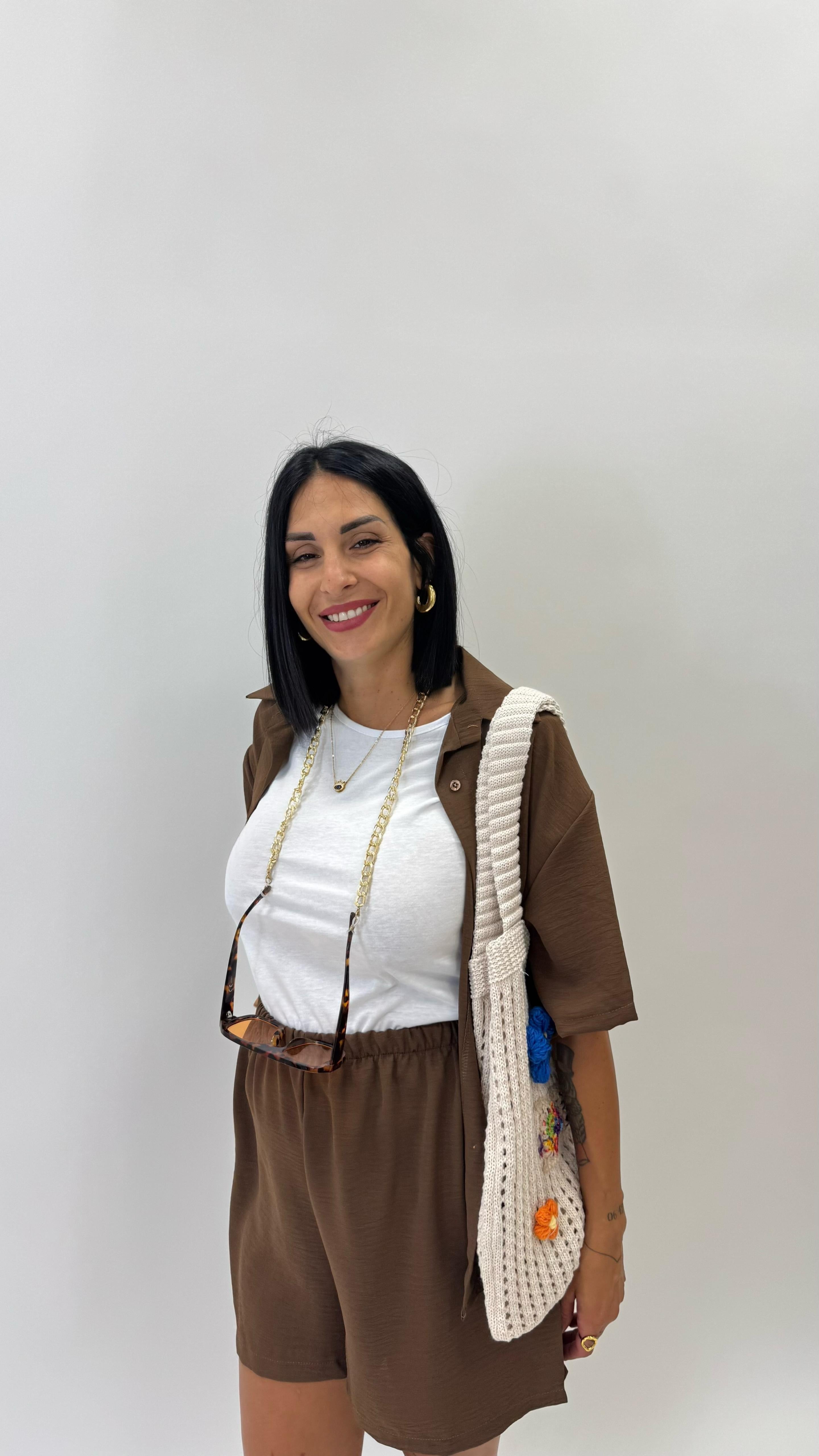 Set Utility Shorts e Camicia Choco