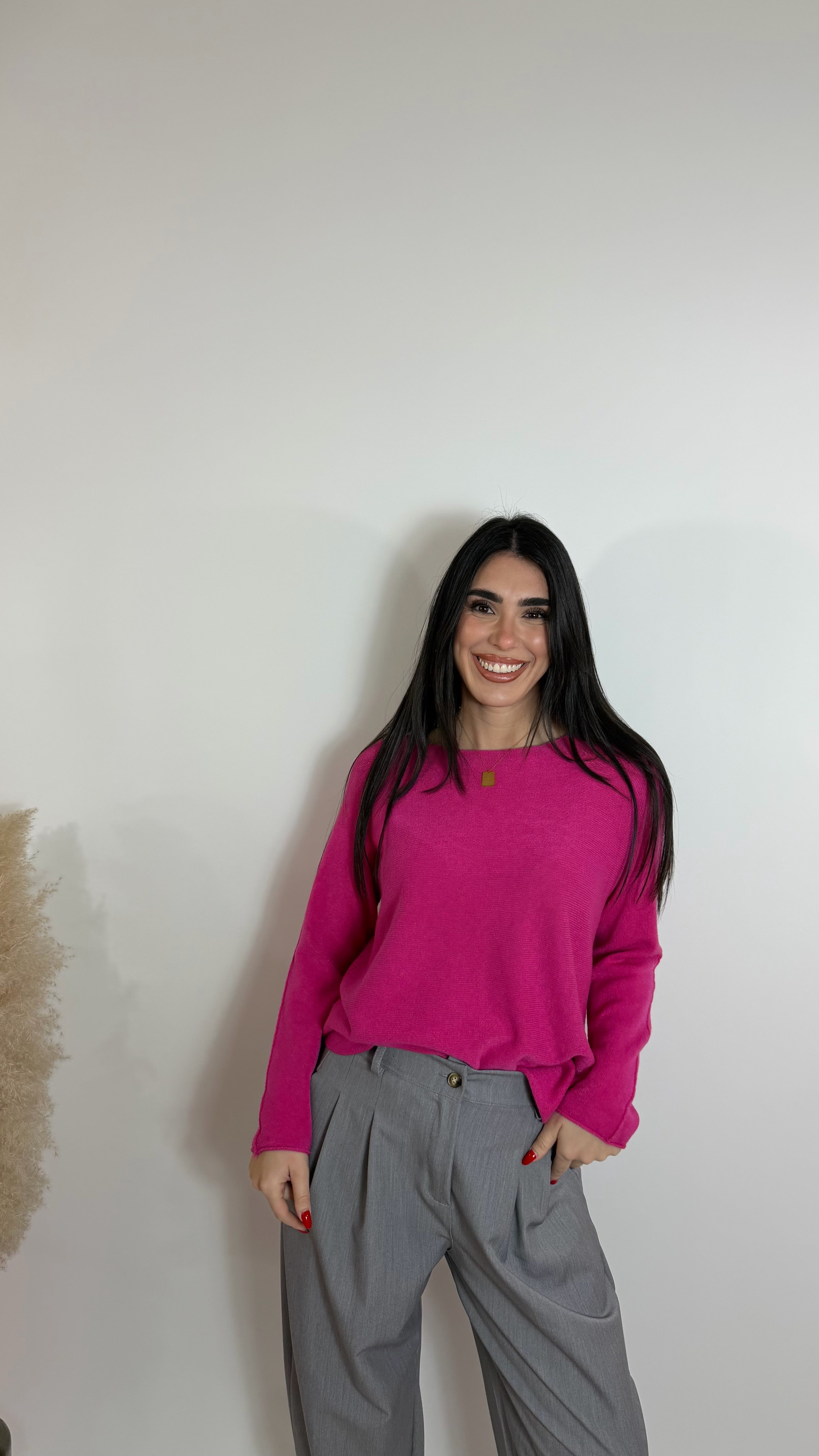 Pull Viscosa Girocollo Fragola