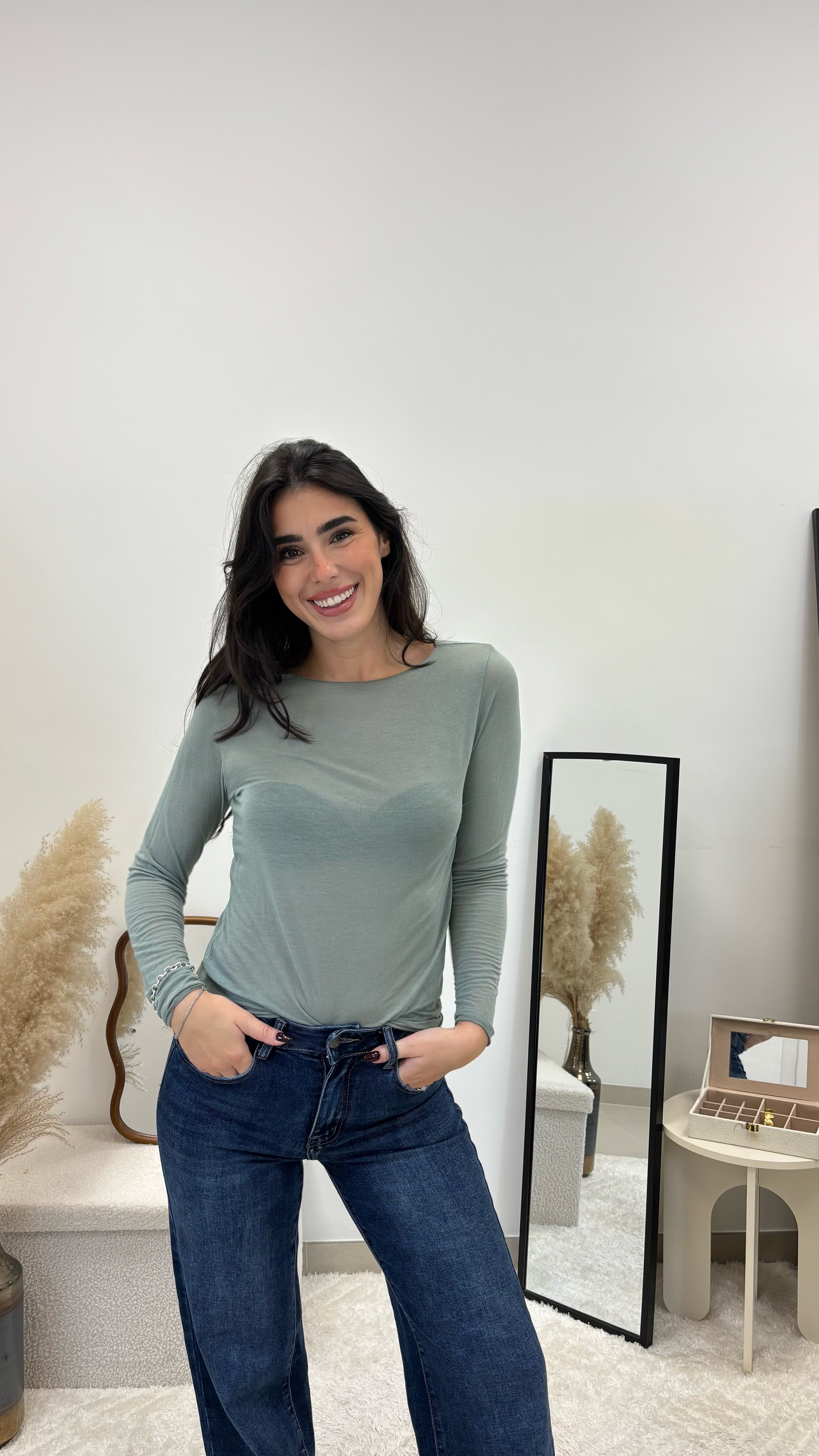 Maglia Cashmere Verde Utility