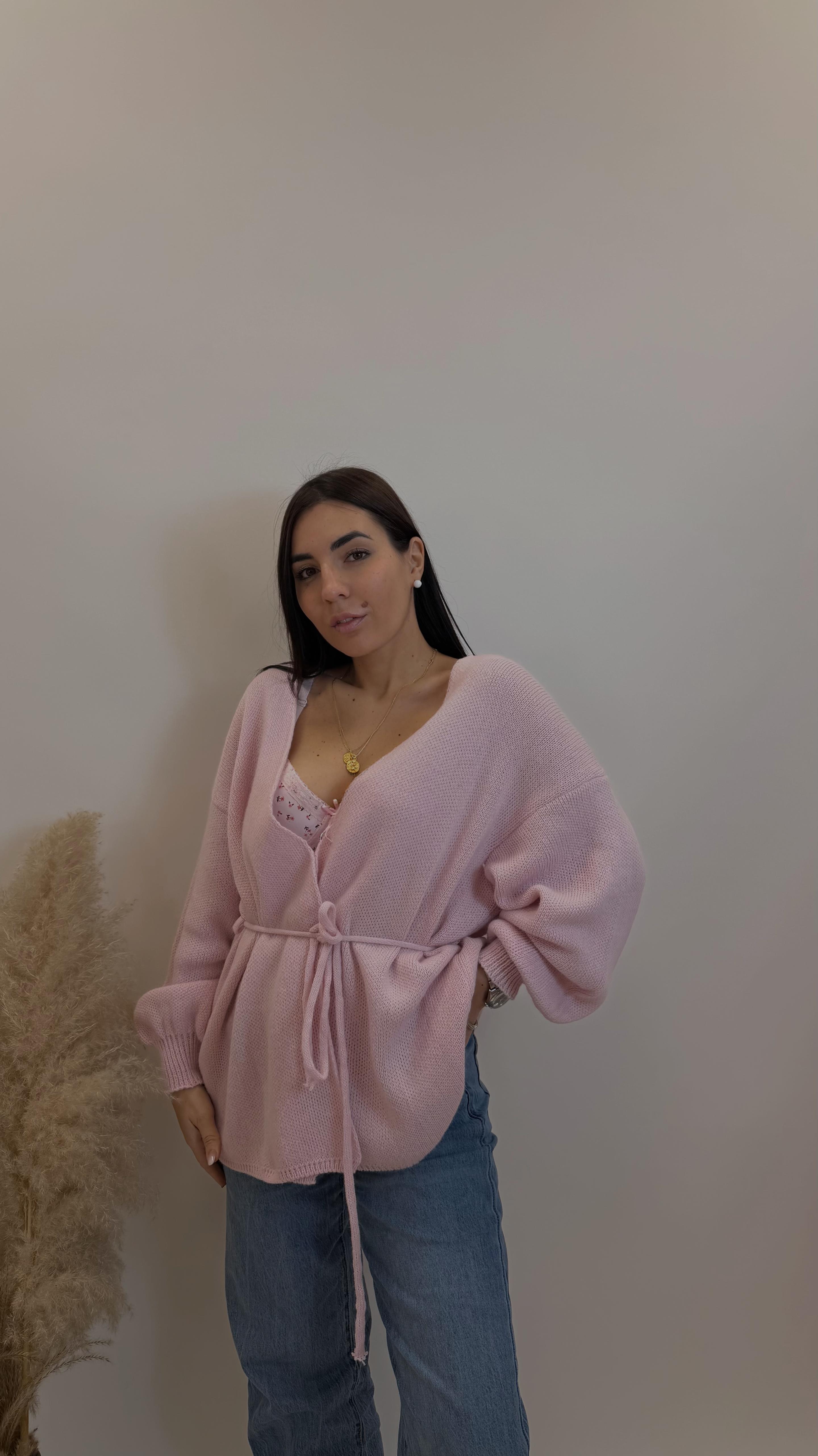 Cardigan Incrociatina Pink Soft