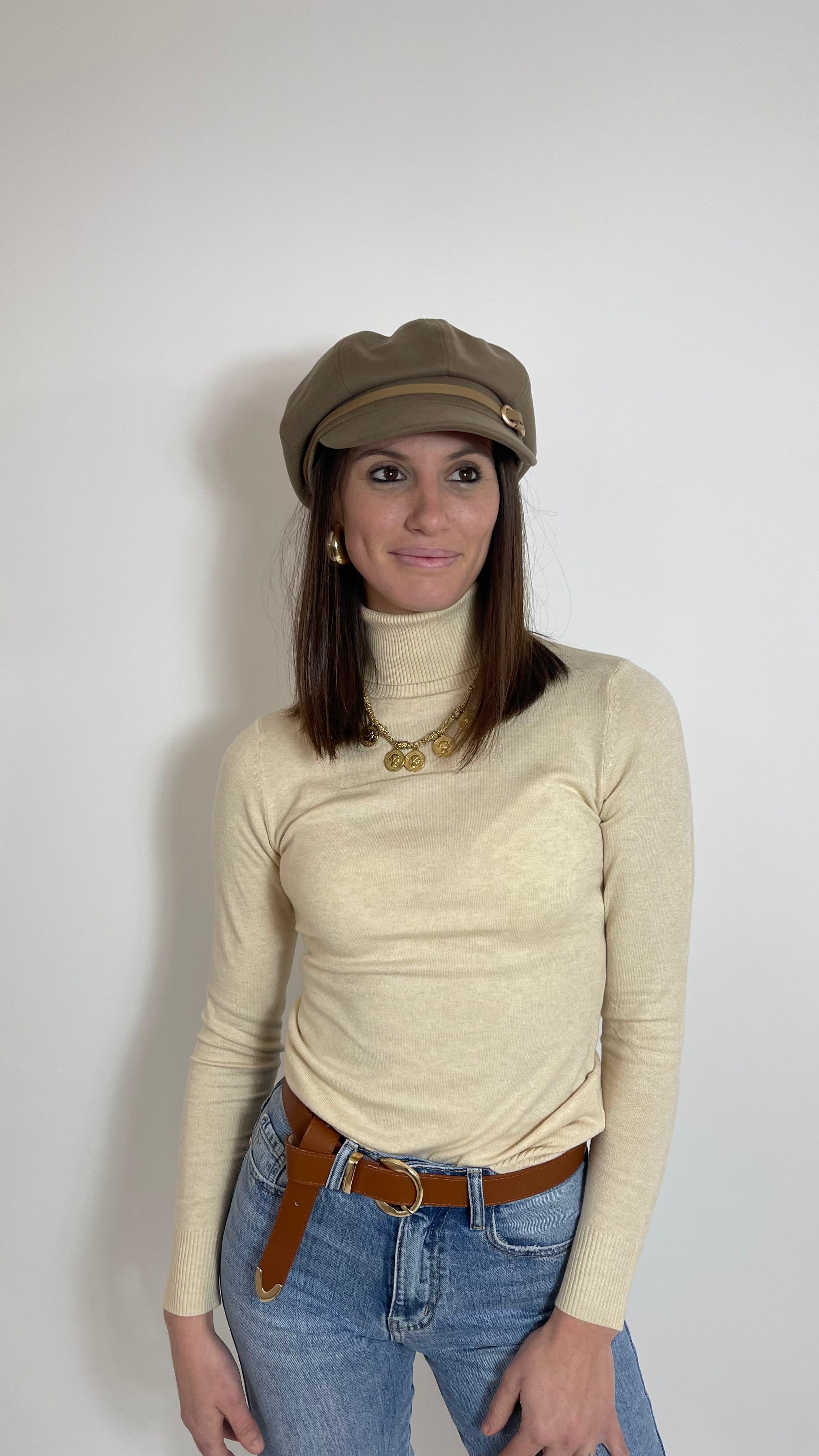 Cappello Baker Boy Olive Brown