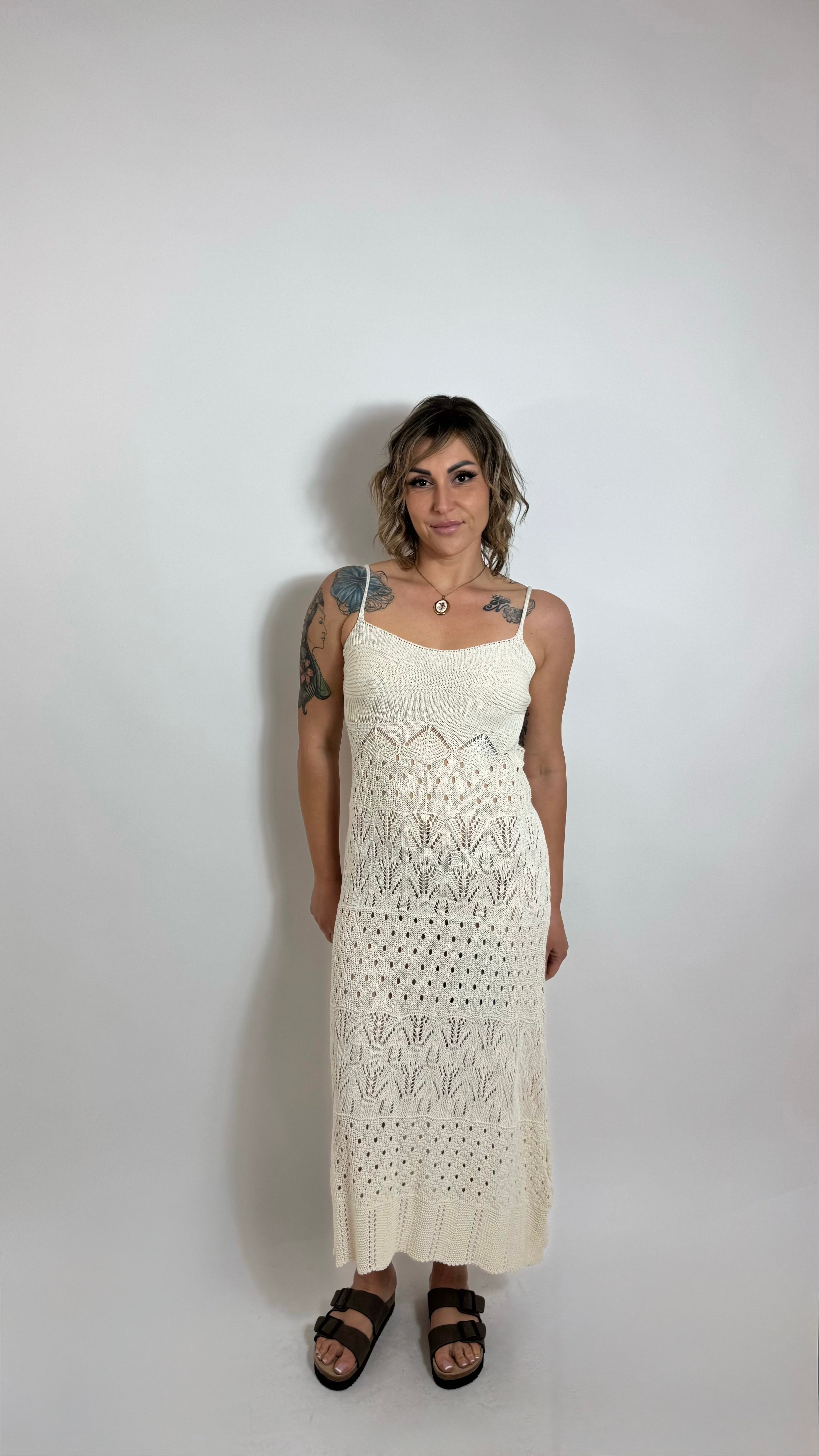 Abito Panarea Crochet Minimal Burro