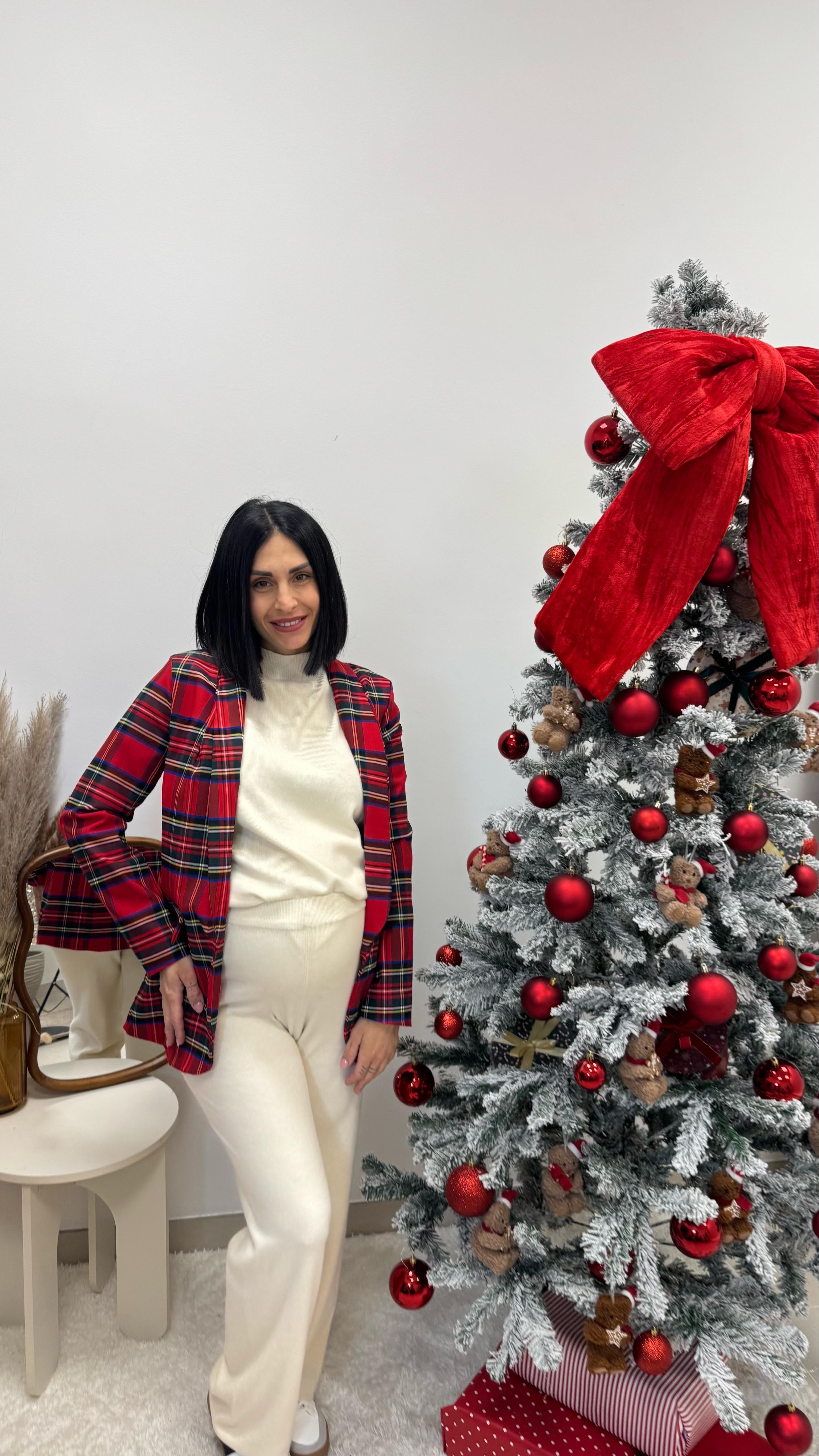 🎄Giacca Tartan Rossa