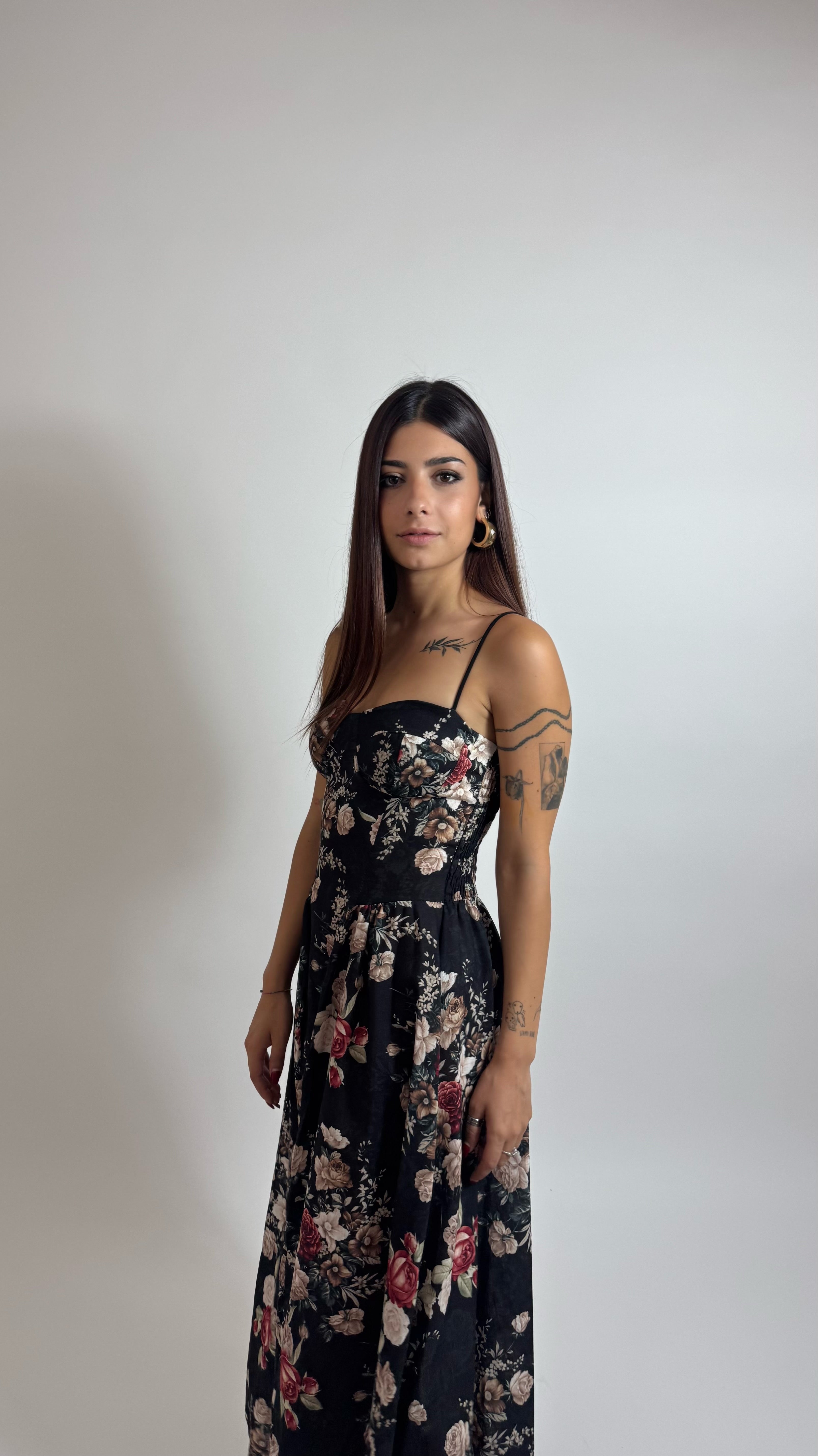 Abito Midi Garden Black