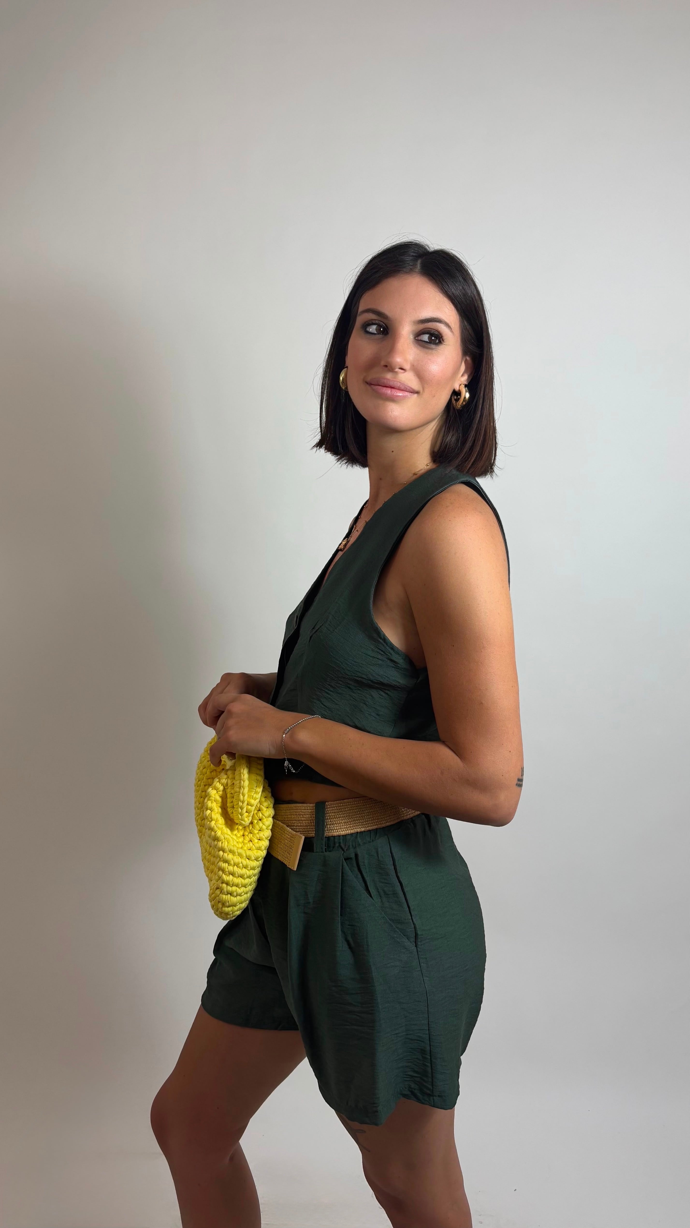 Set Gilet & Shorts Verde Utility