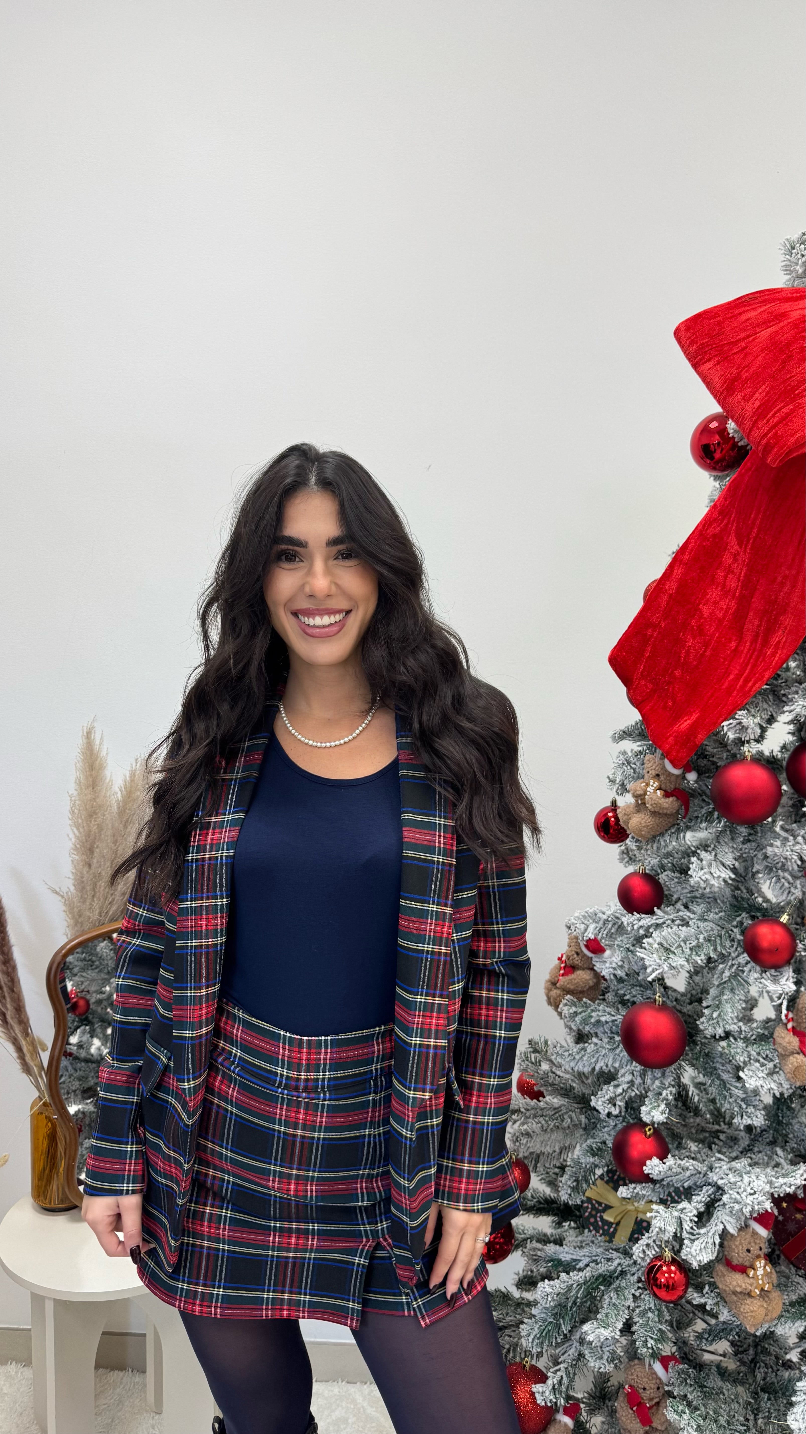 🎄Gonna Pantaloncino Tartan Blu