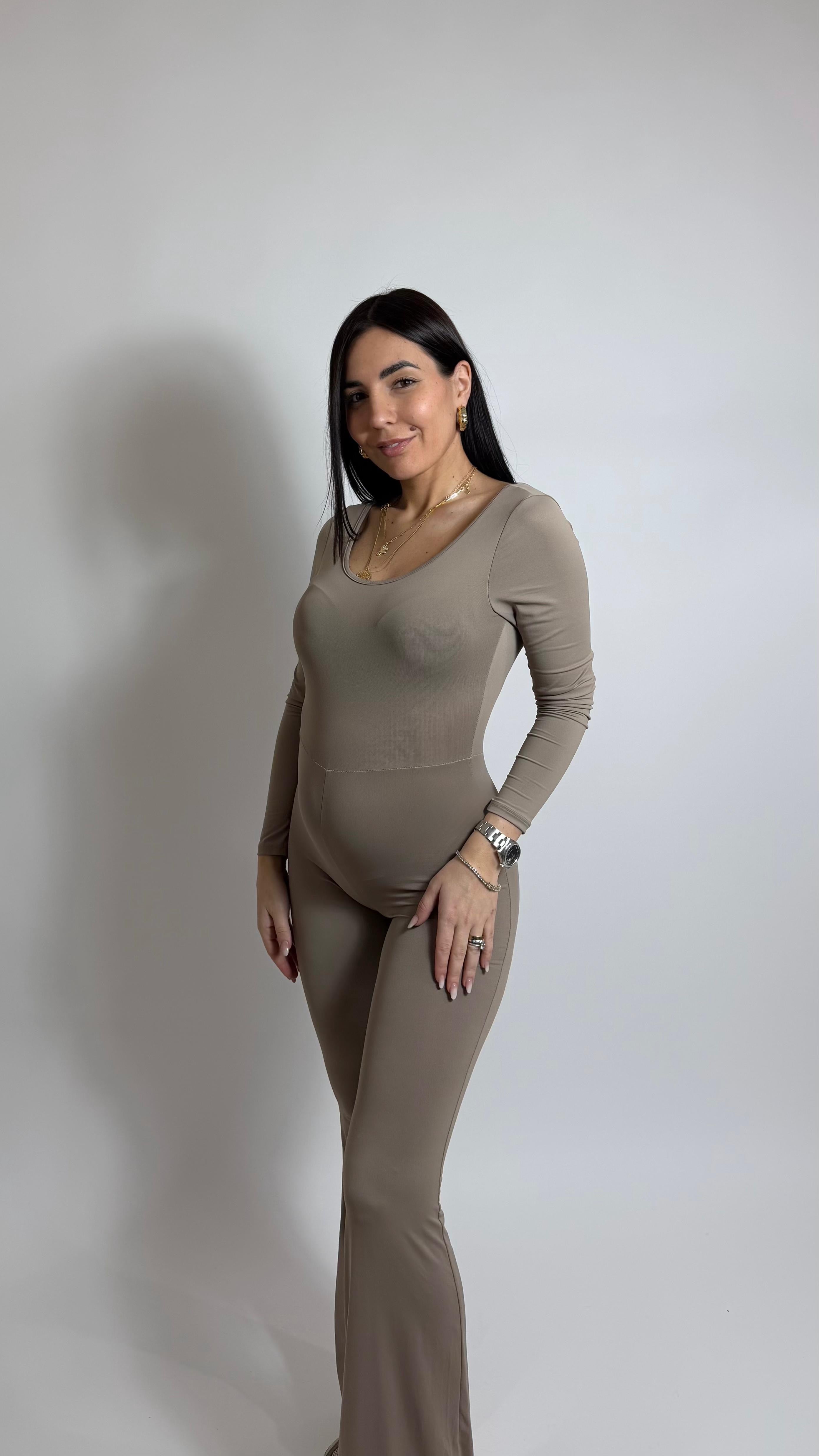 Jumpsuit Second Skin - Flare / Taupe
