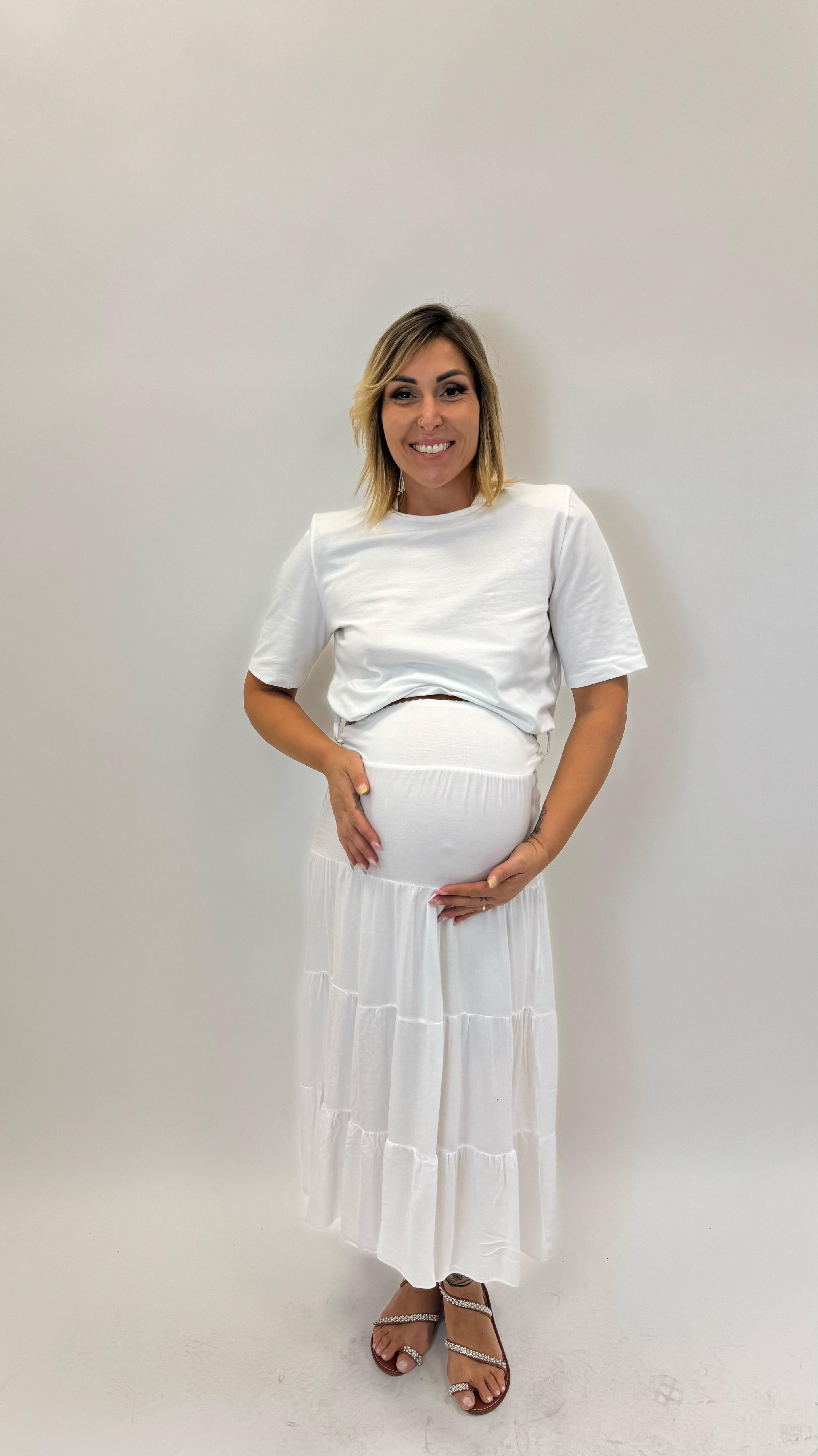 Gonnellone Cinta e Balze Bianco