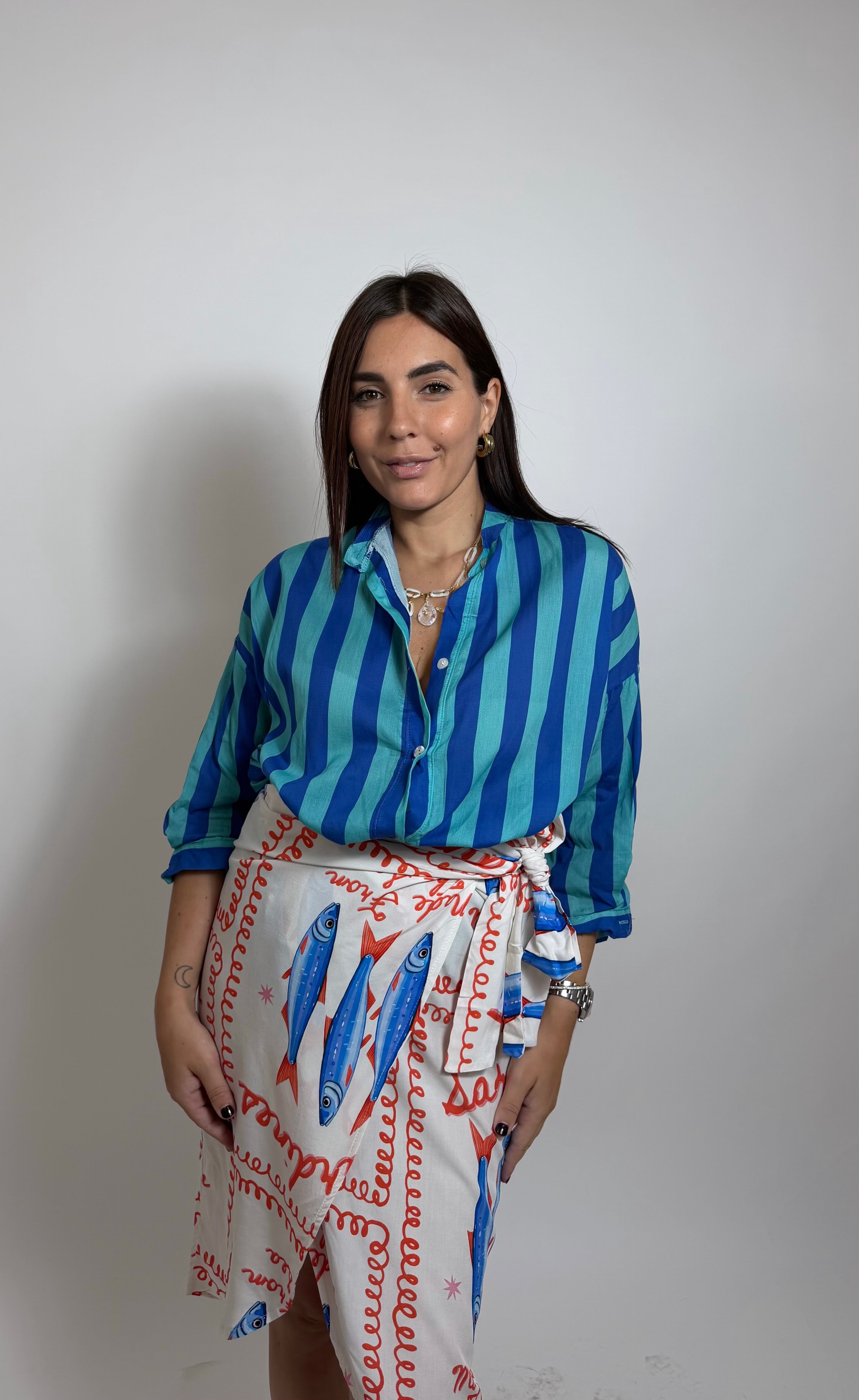 Camicia Soft Stripe Indaco/Sky
