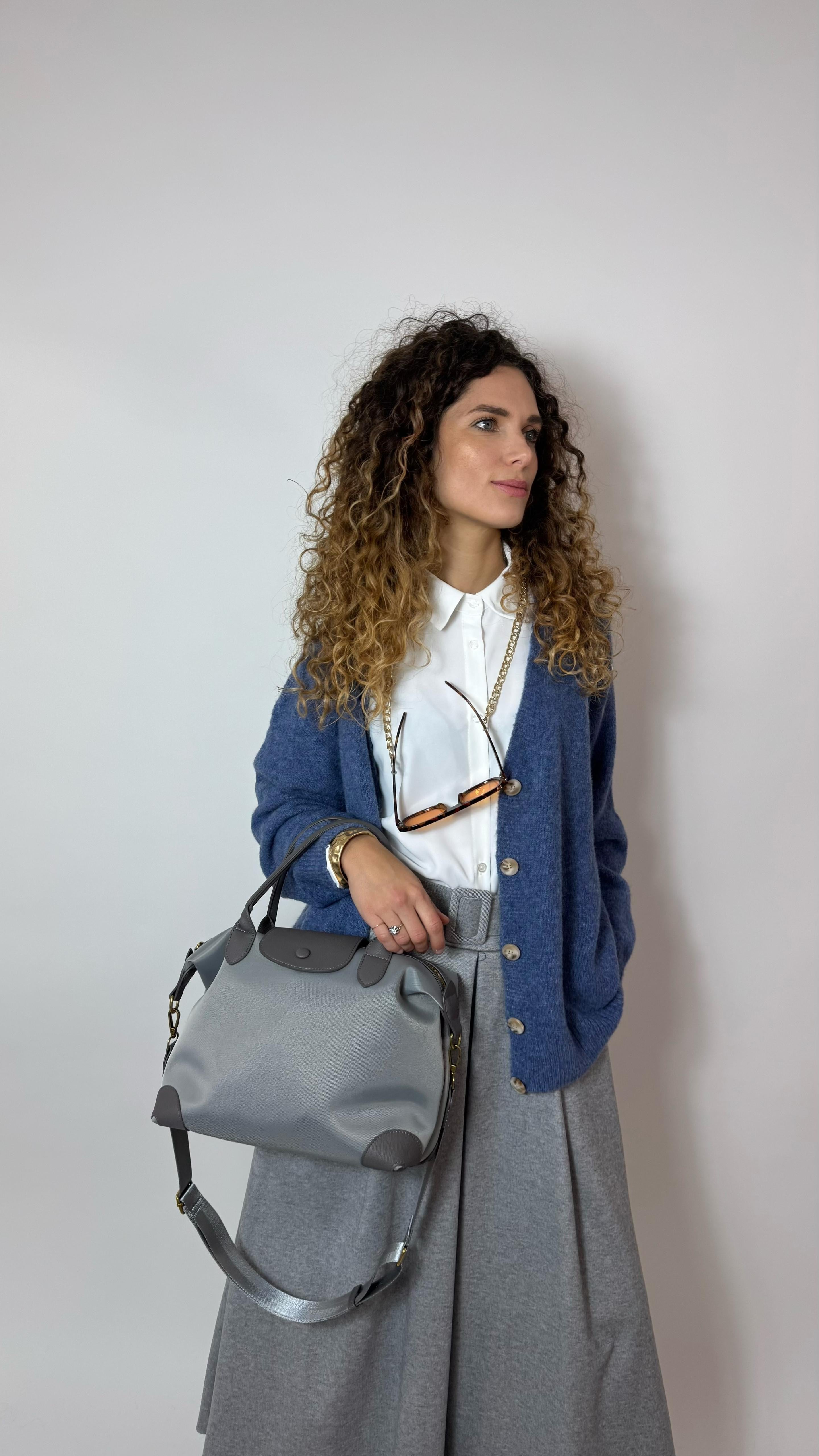 Gonnellone Con Cinta Grigio Perla