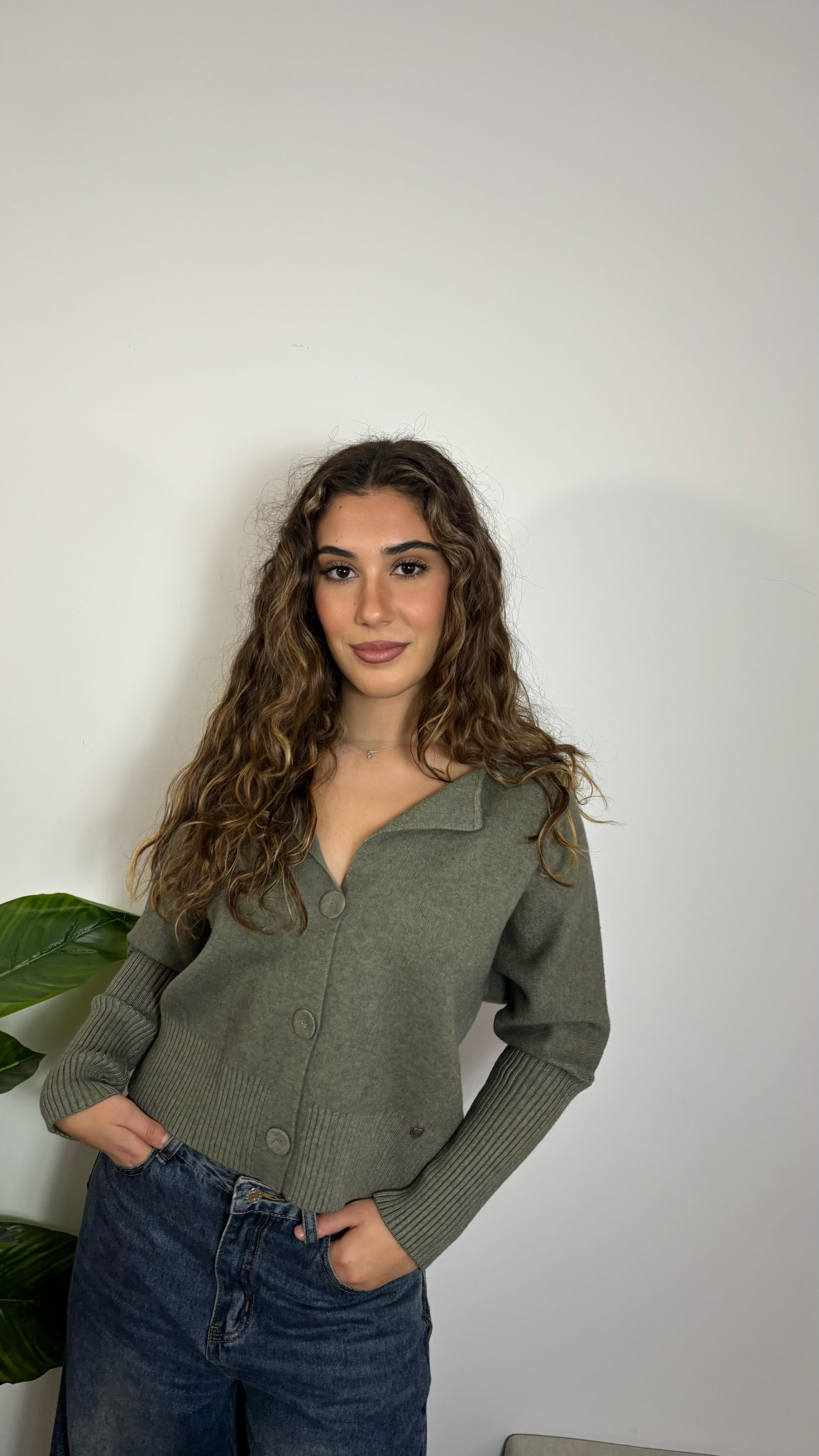 Pull Polo In Maglia Verde Utility