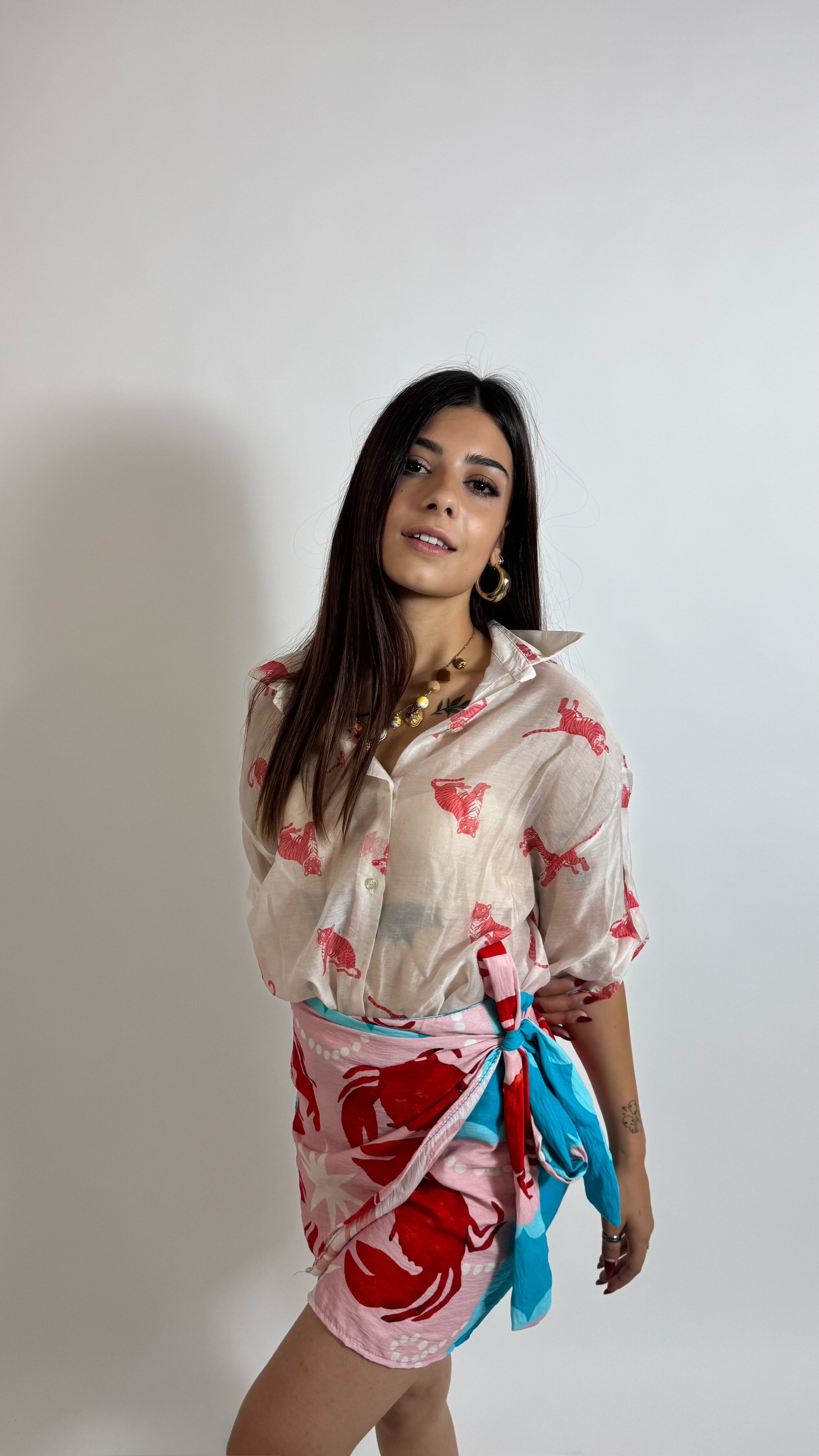 Camicia Soft Tiger Red/White