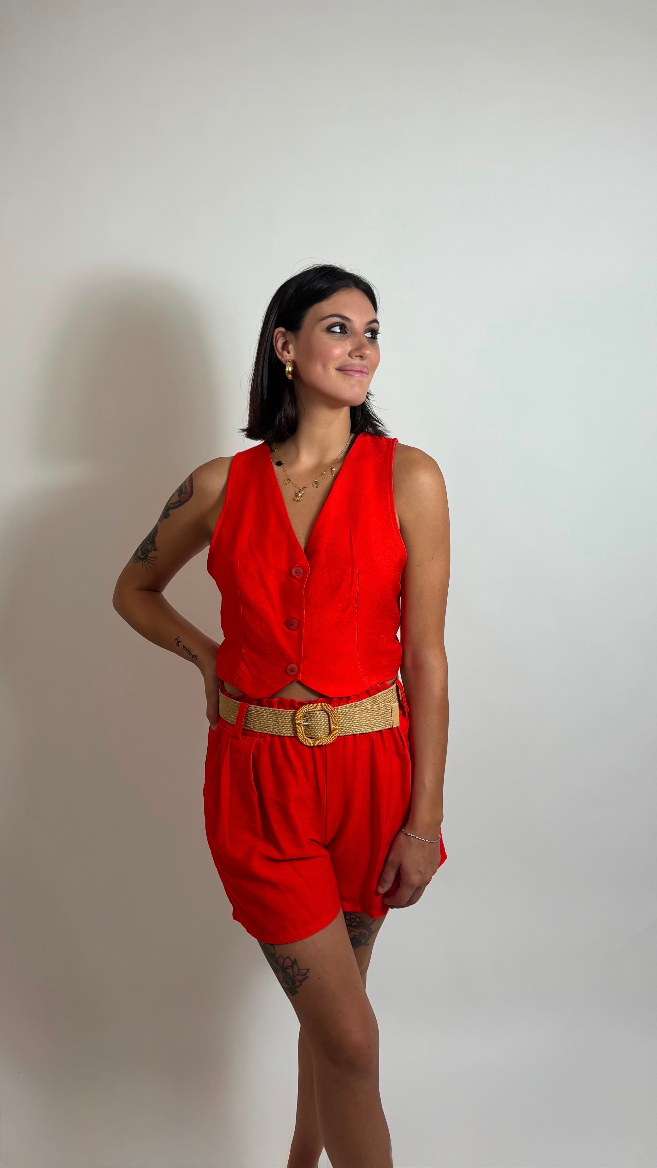 Set Gilet & Shorts Orange