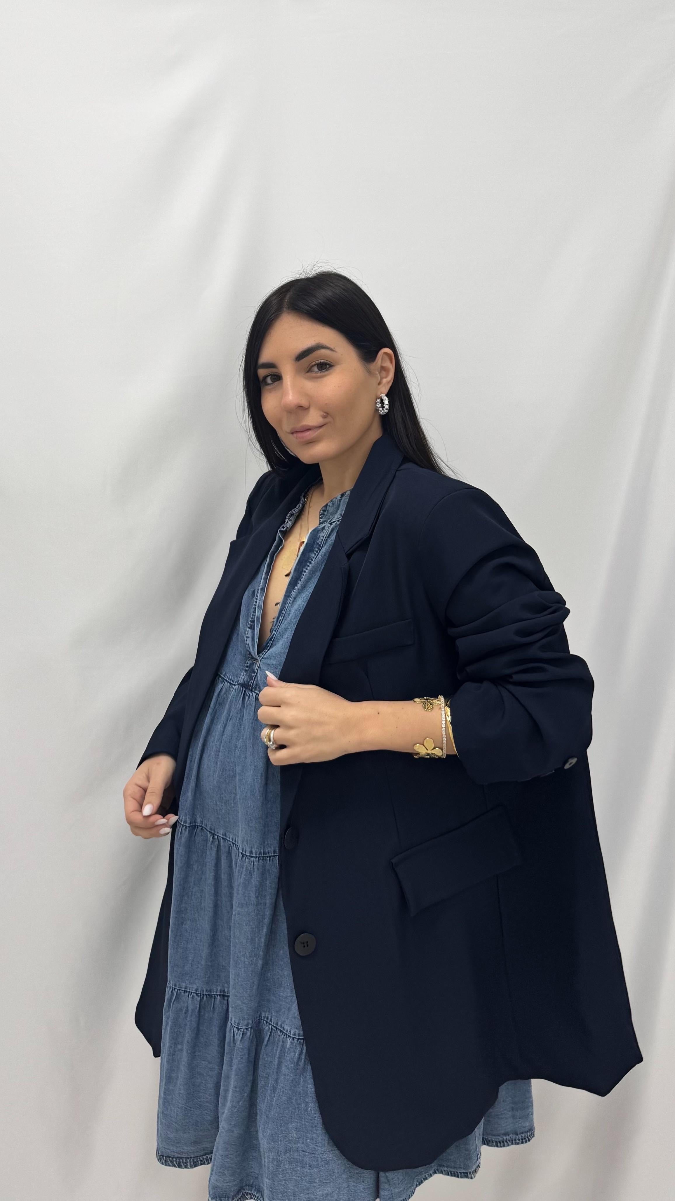 Giacca Oversize Blu Notte