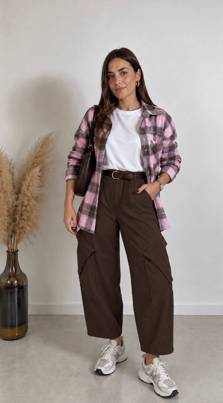 Pantalone Cargo Barrel Choco