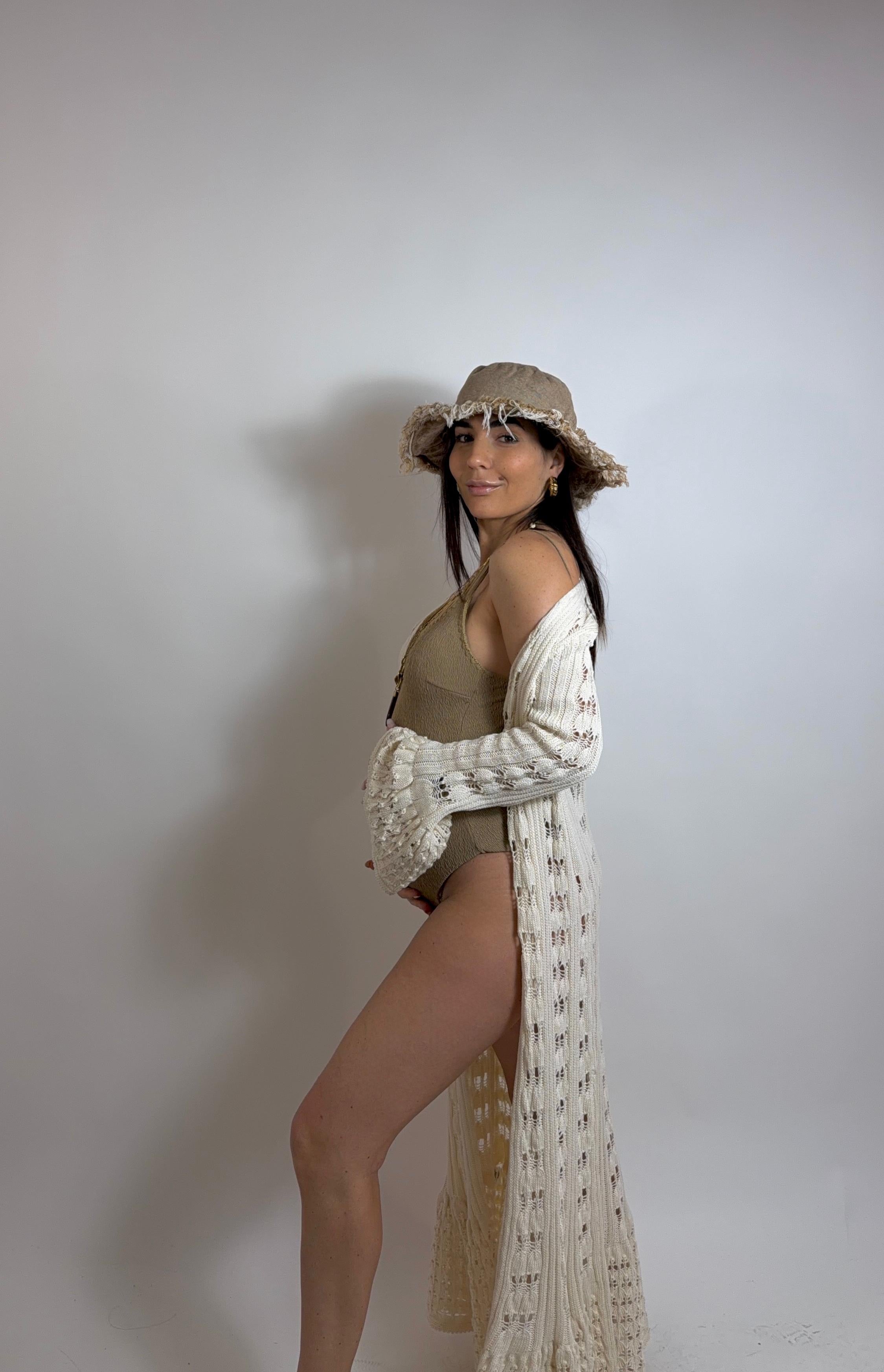 Maxi Cardigan Crochet Burro