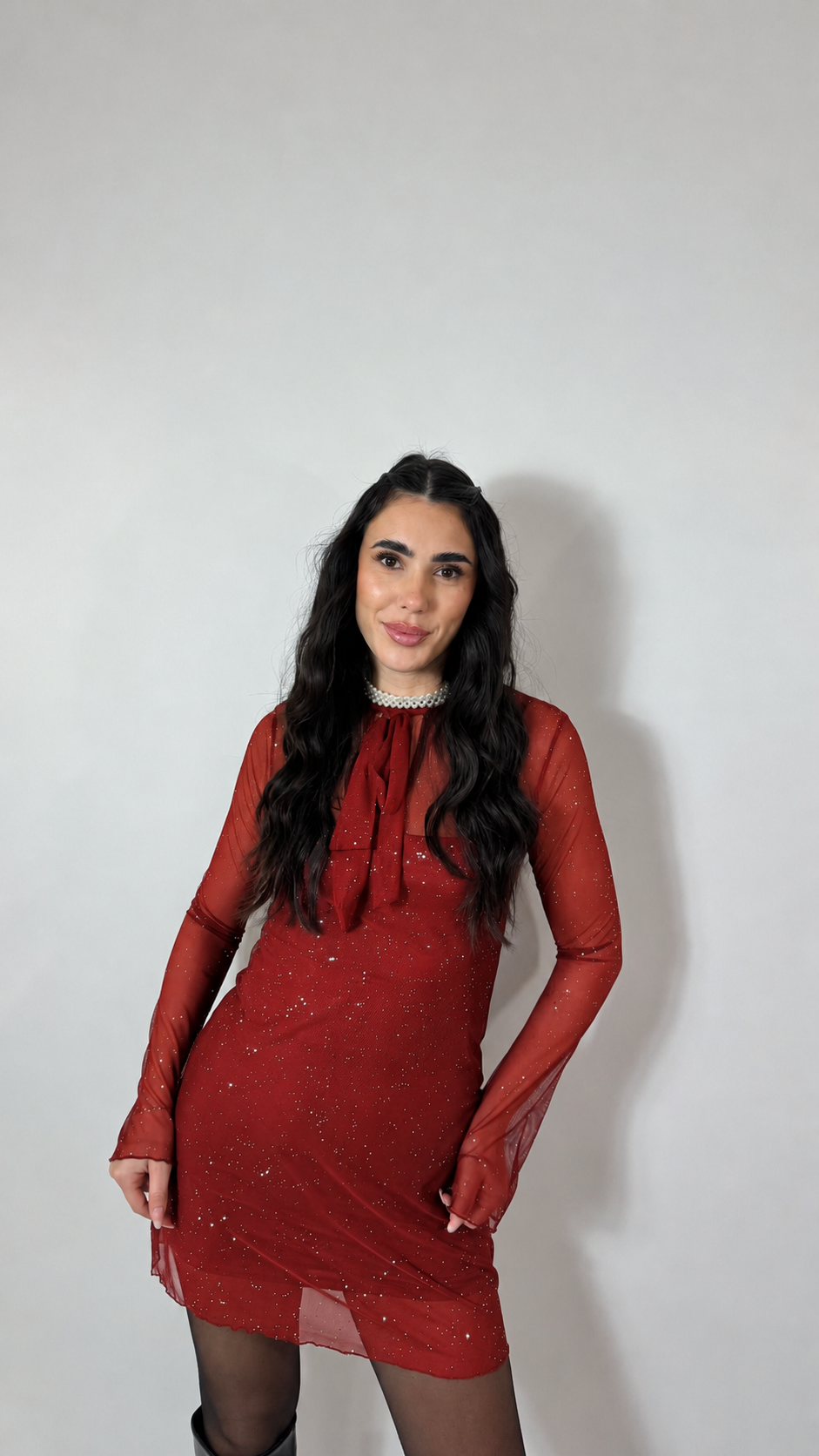 Minidress Tulle Sparkling Burgundy