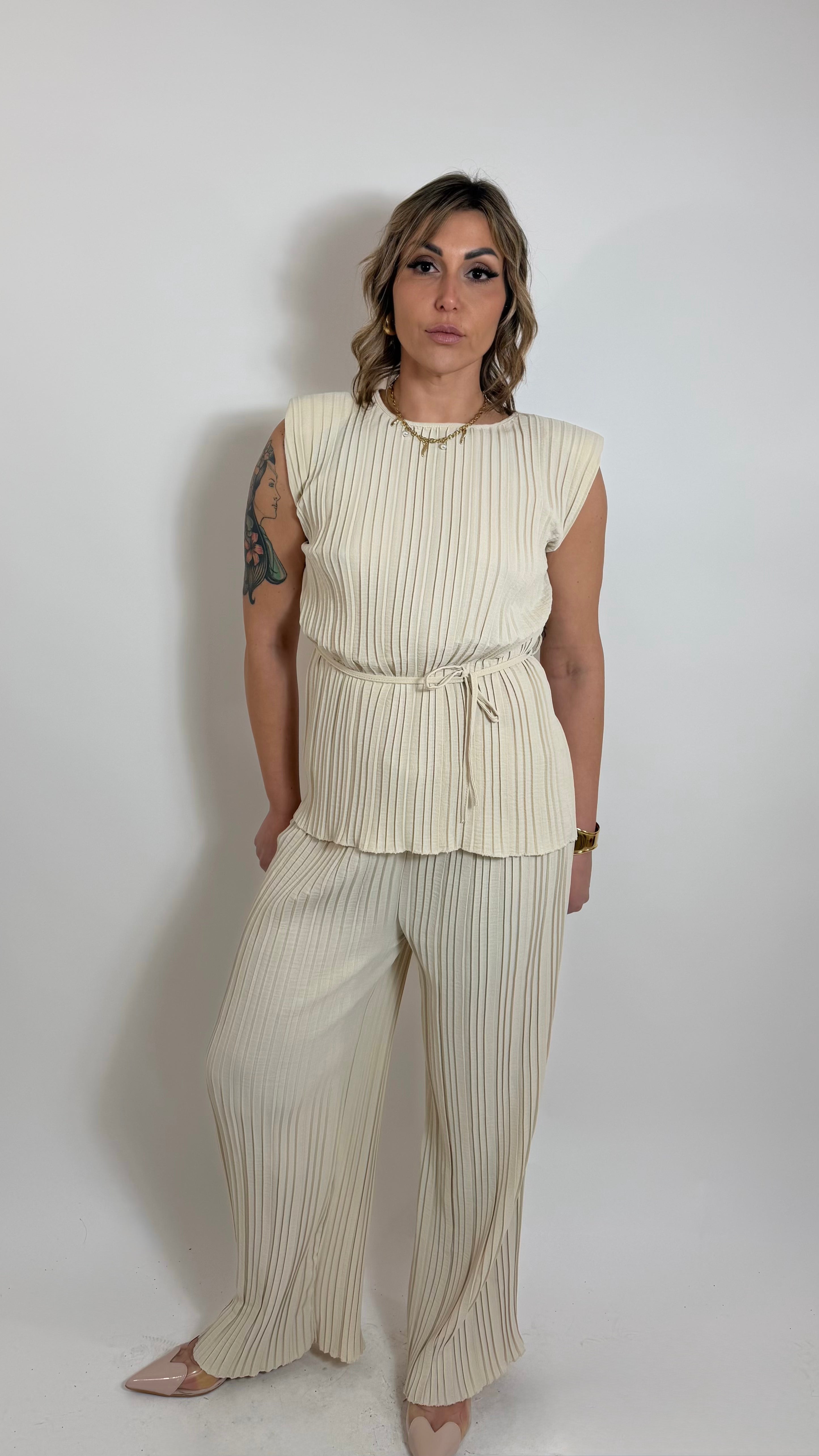 Plissè Couture Set Burro