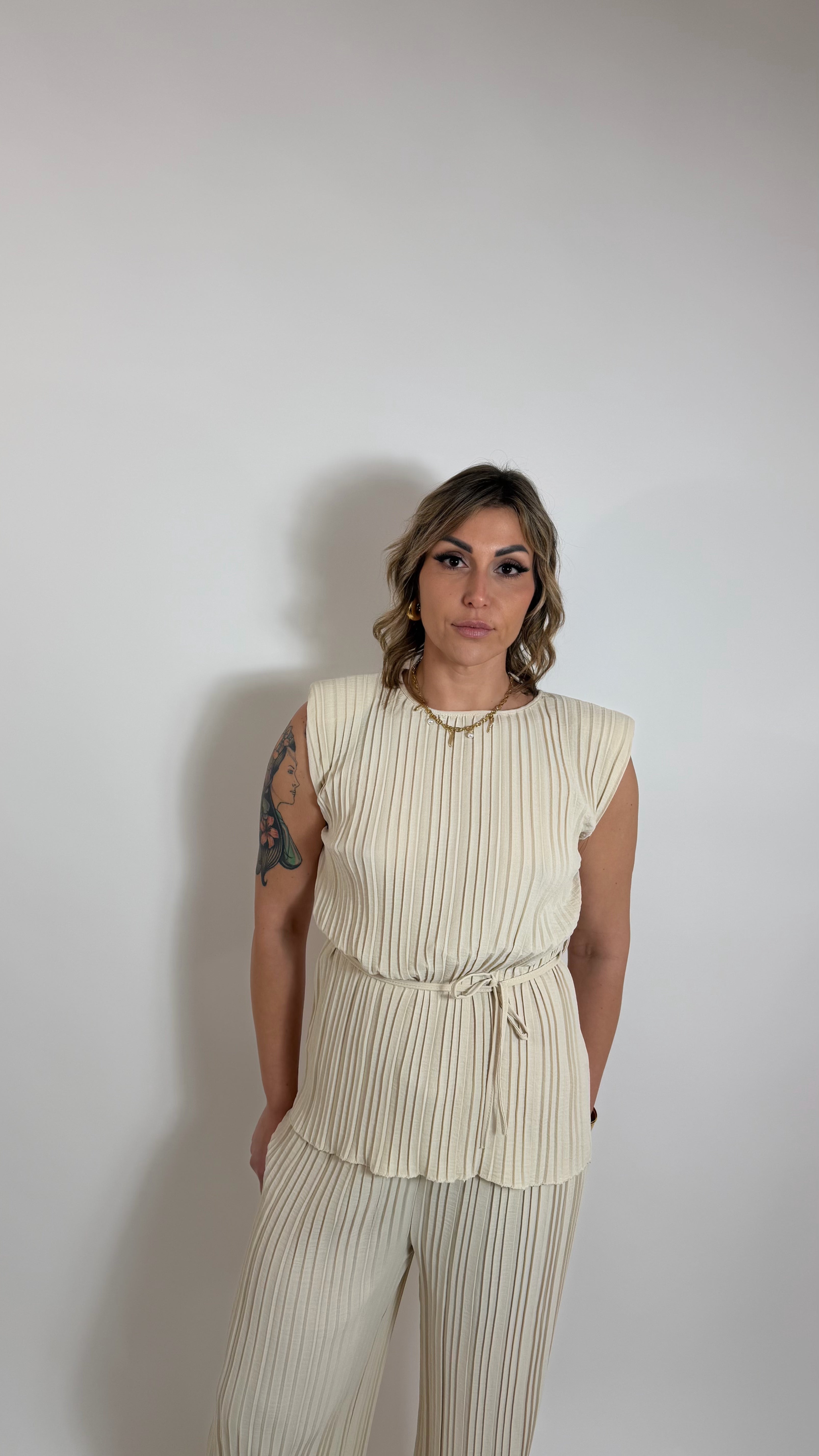 Plissè Couture Set Burro